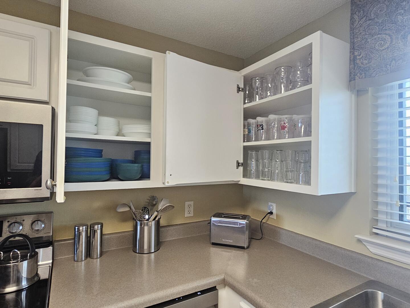 Fully Stocked Kitchen Cabinets