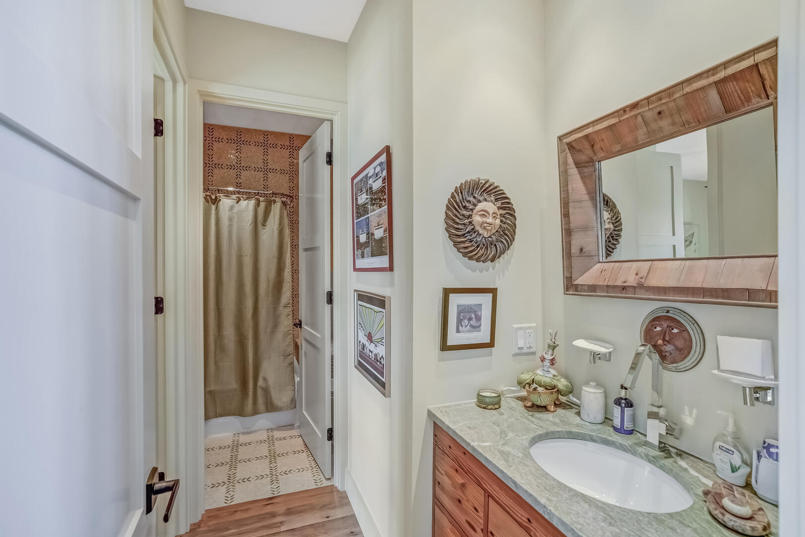Hall Bath with Shower Tub Combo, First Floor