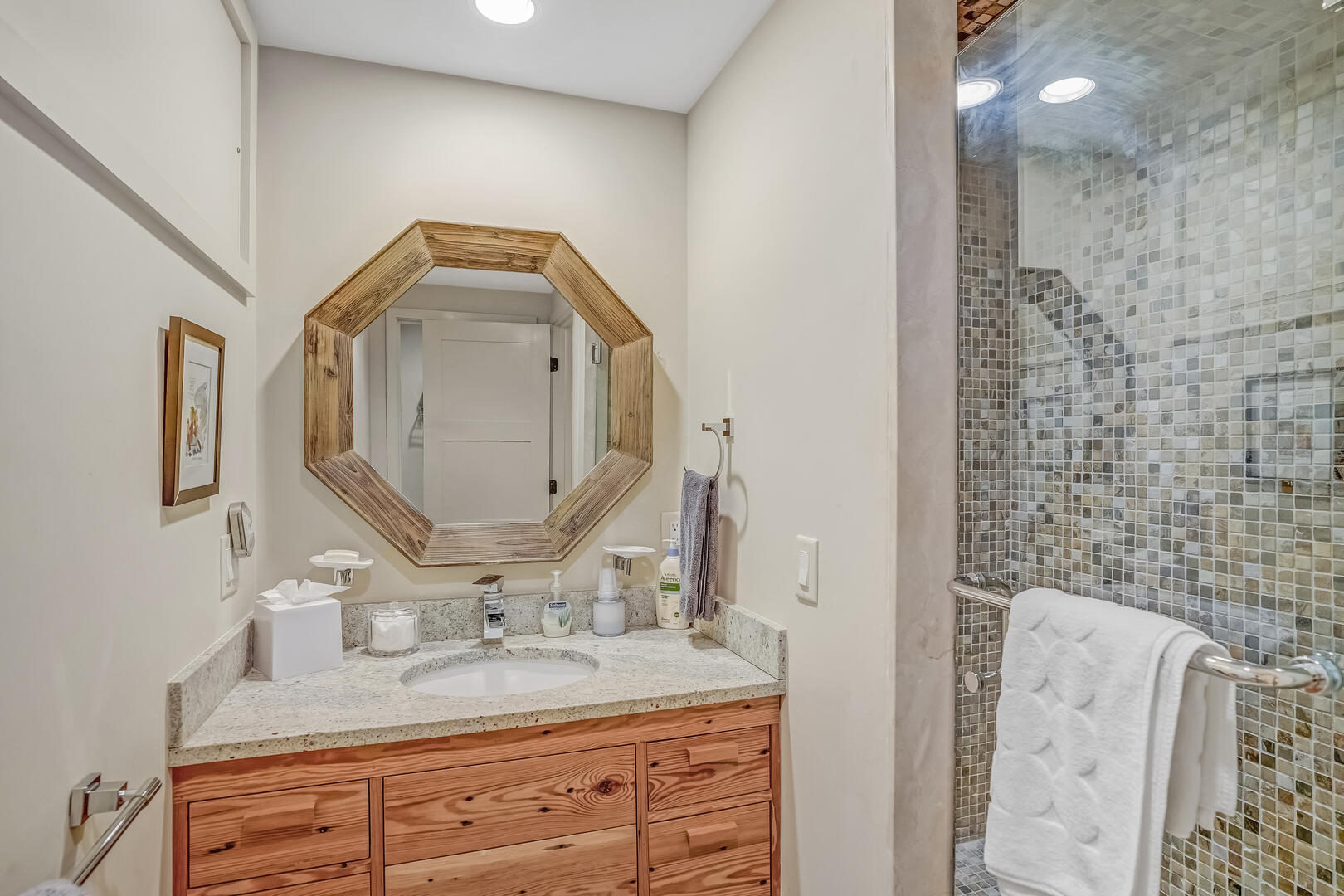 Hall Bath with Shower Stall, Lower Level