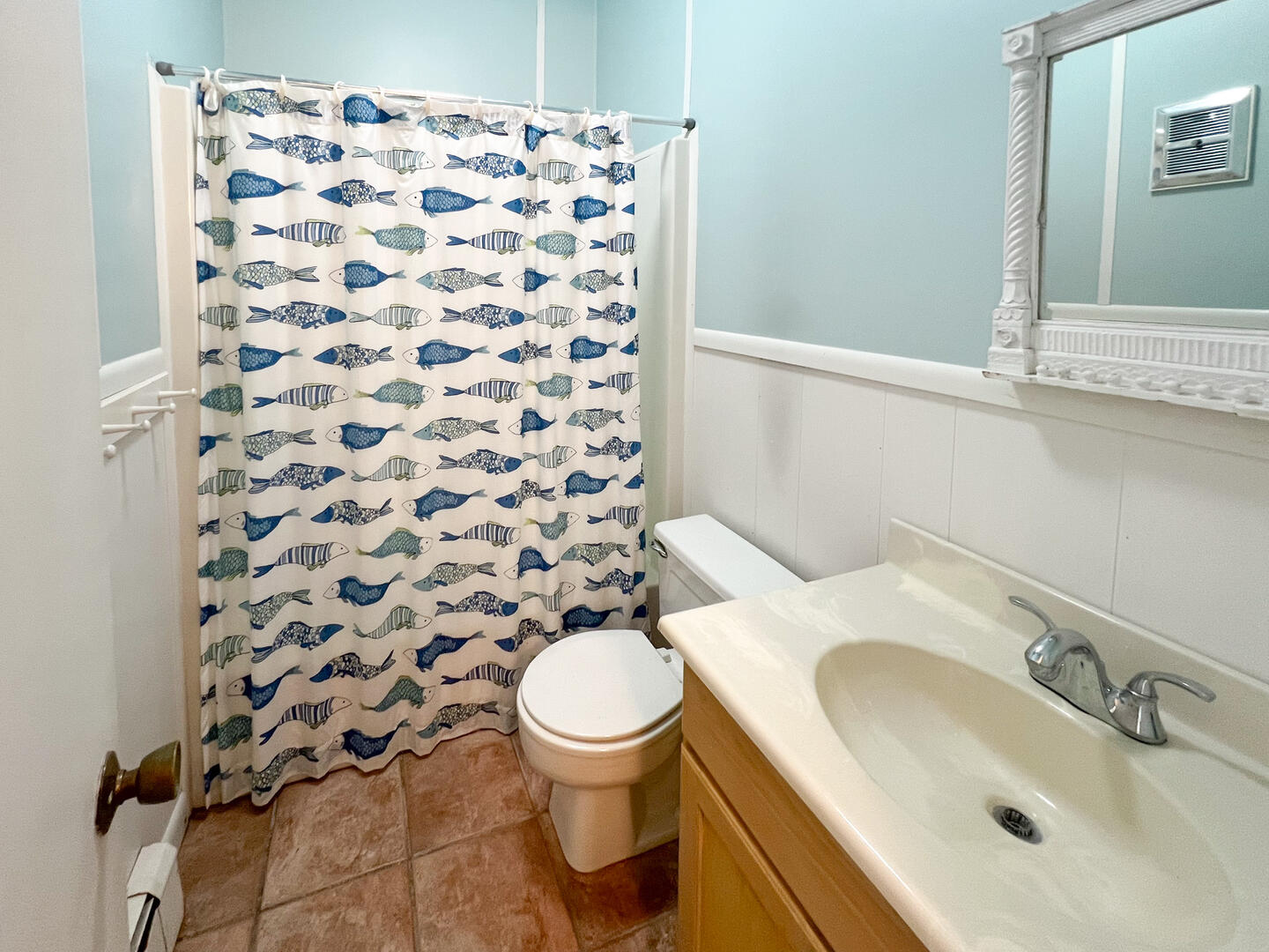 Hall Bath with a Shower Tub Combo, Main Level