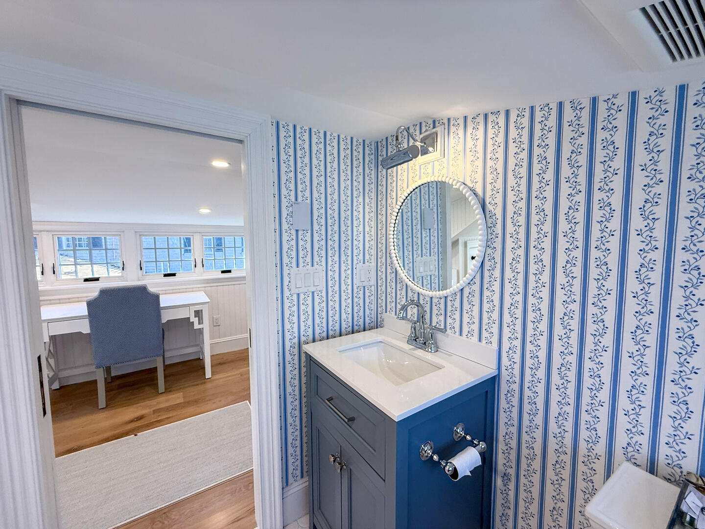 Hall Bath with Shower Stall, Second Floor (low ceiling)