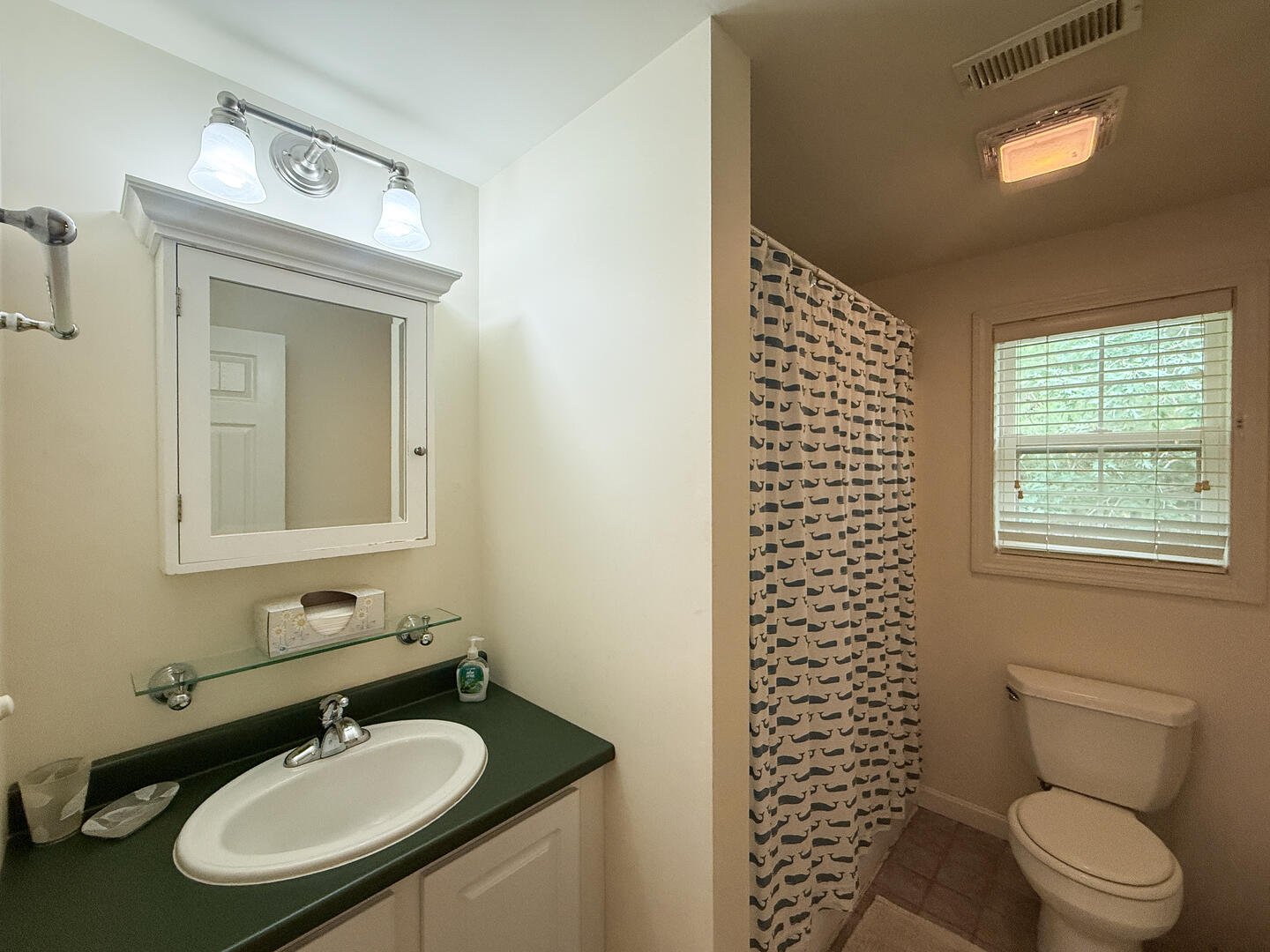 Hall Bath with a Shower Tub Combo, Second Floor