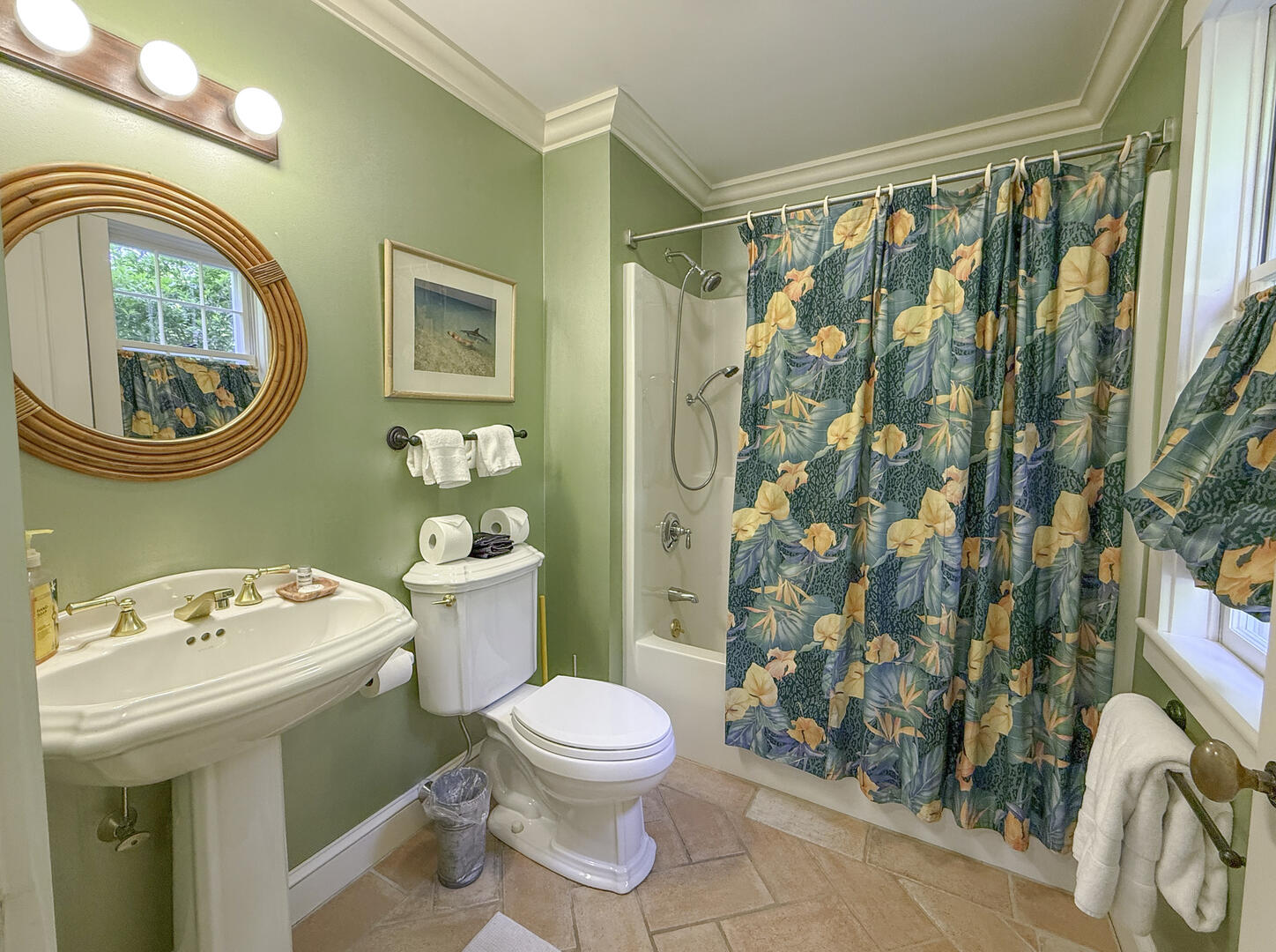 Hall Bath with Shower Tub Combo, First Floor