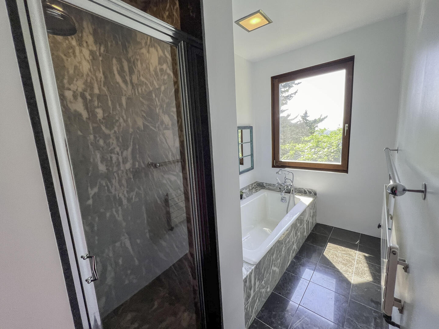 Hall Bath with Shower Stall 