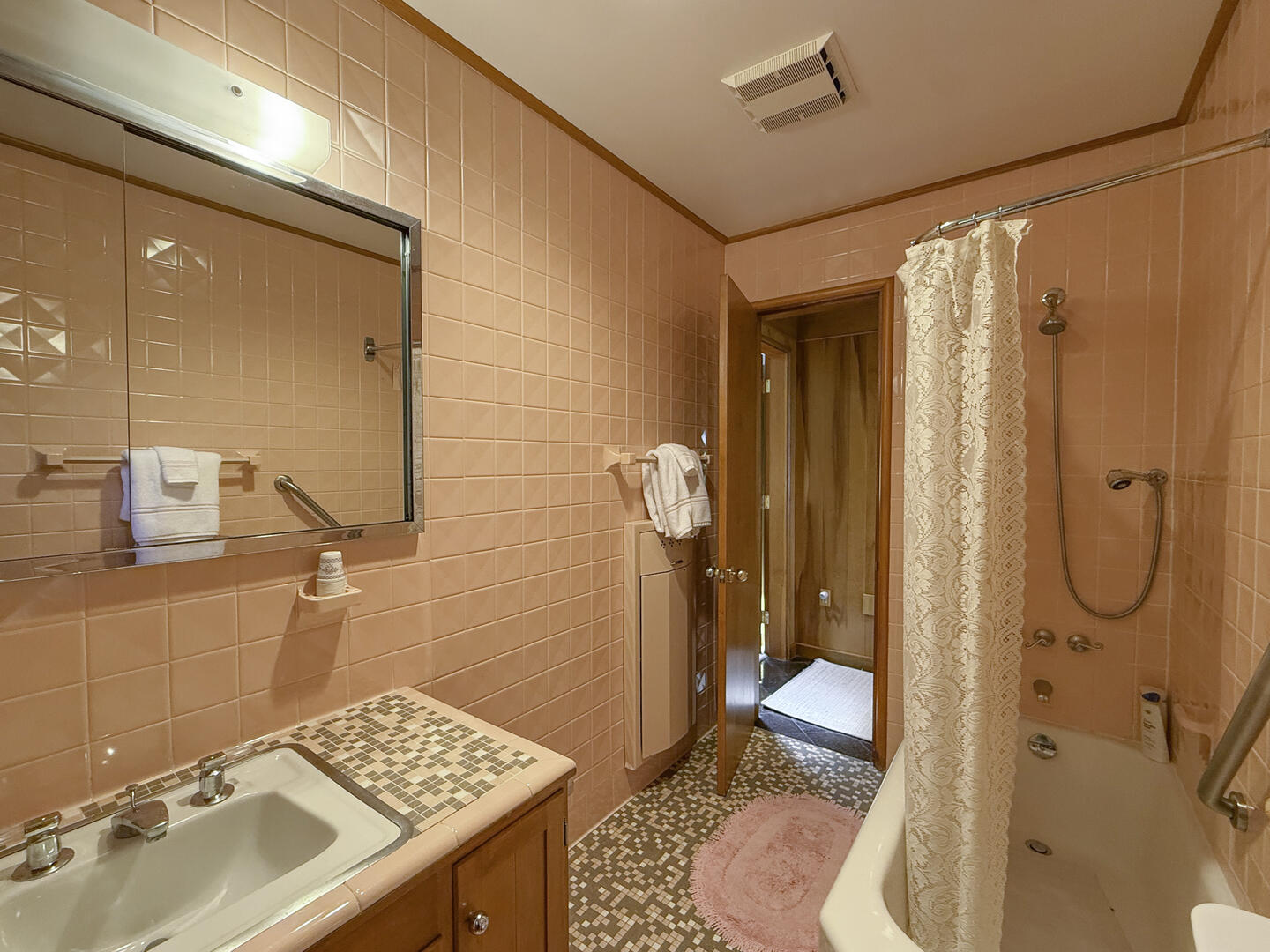 Hall Bath with Shower Tub Combo, First Floor