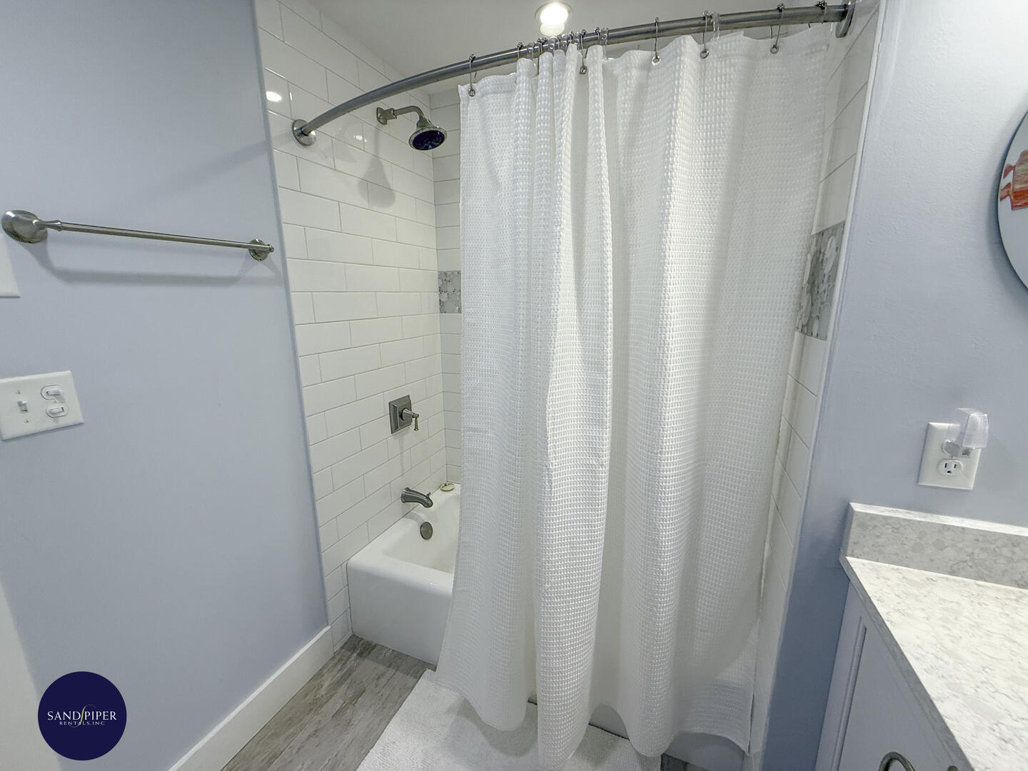 Hall Bath with Shower Tub Combo, First Floor