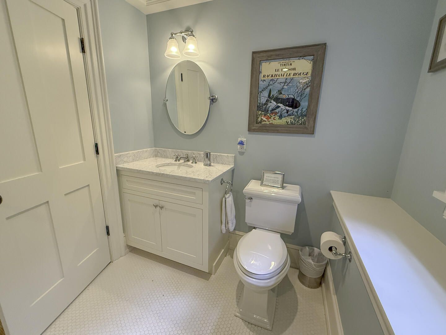 Hall Bath with Shower Stall, Lower Level