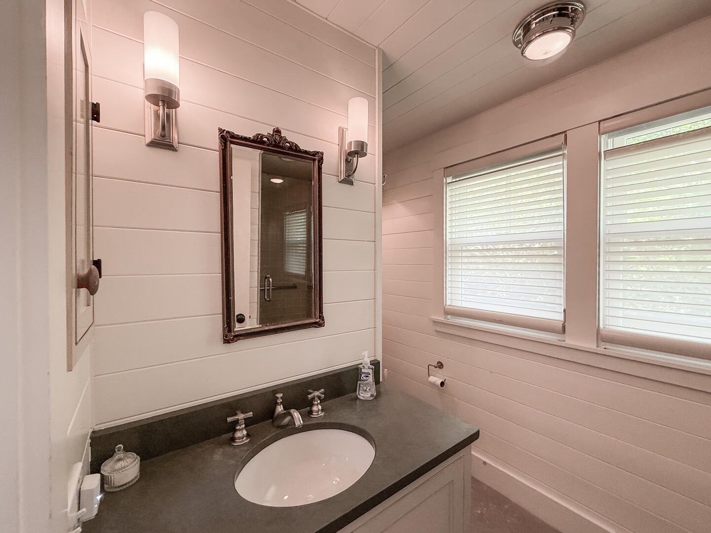 Hall Bath with a Shower Stall, First Floor