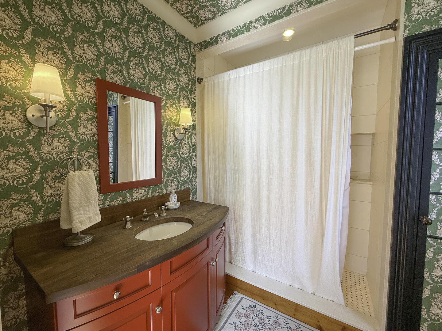 Hall Bath with Shower Stall, First Floor