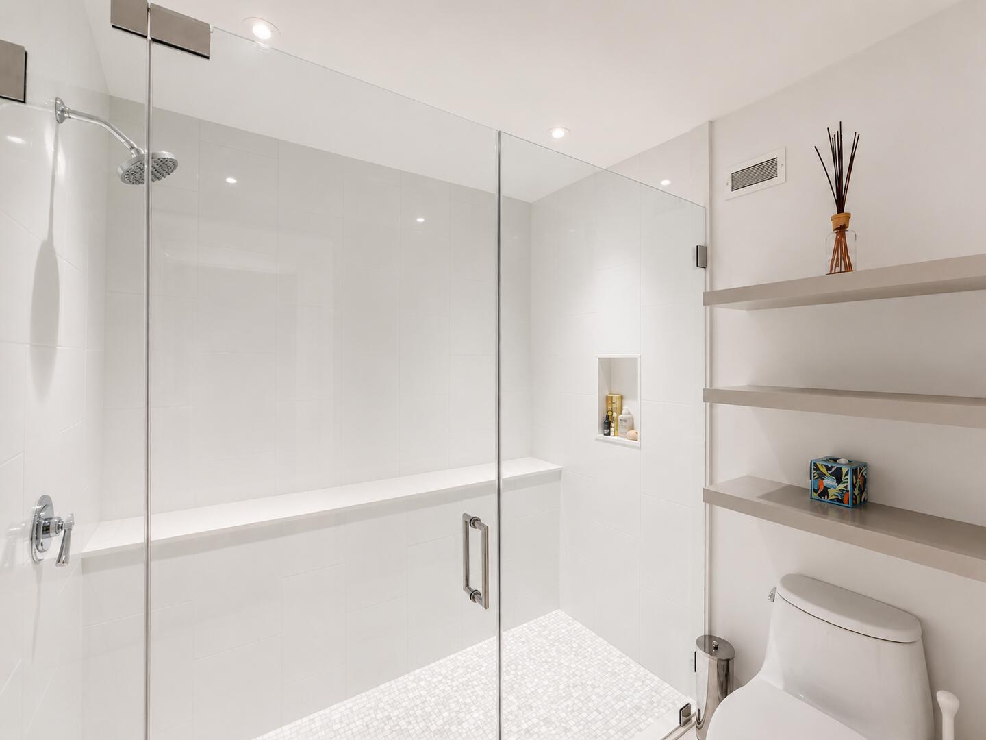 Hall Bath with a Shower Stall, Lower Level