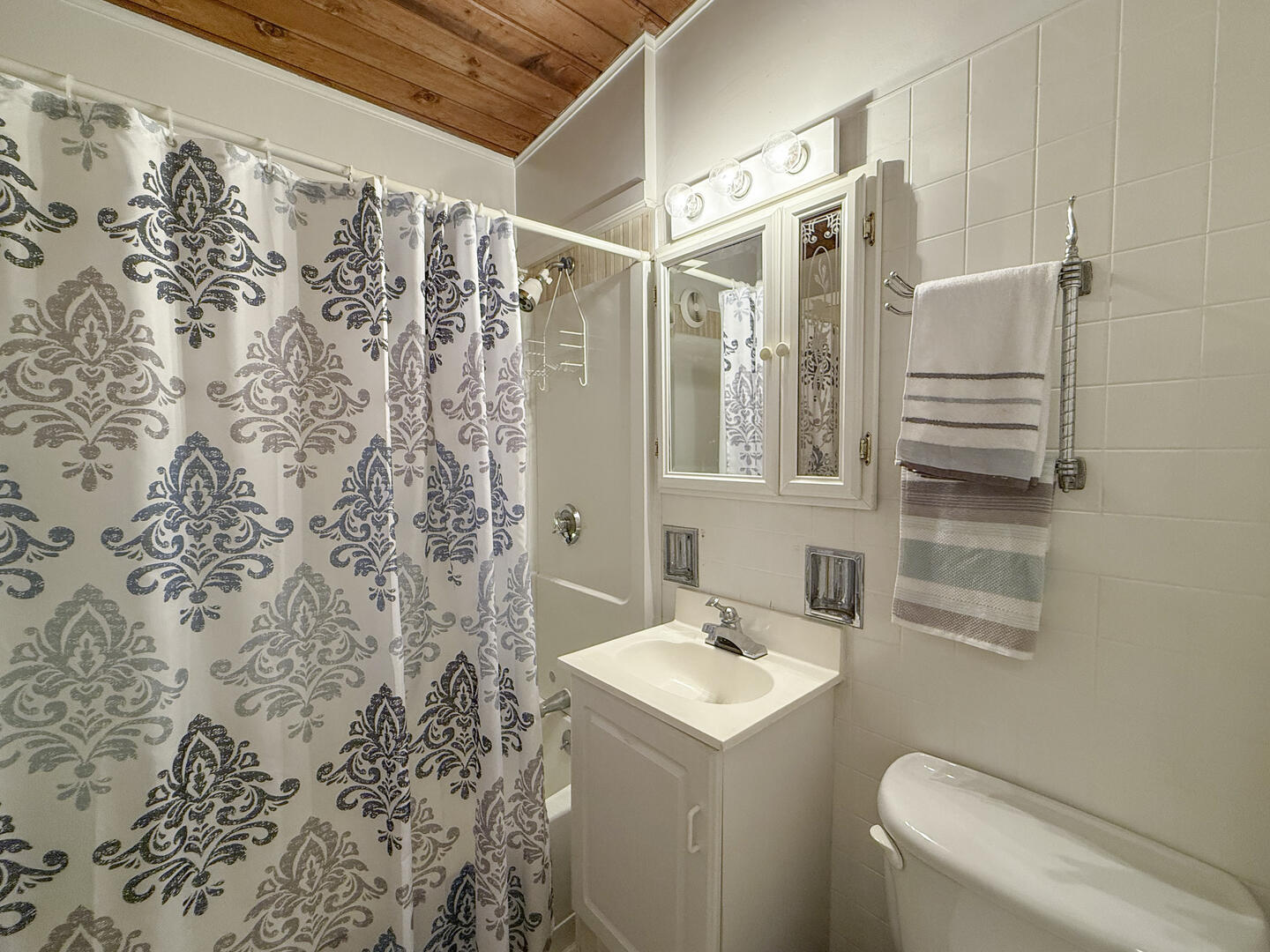 Hall Bath with Shower Tub Combo, First Floor