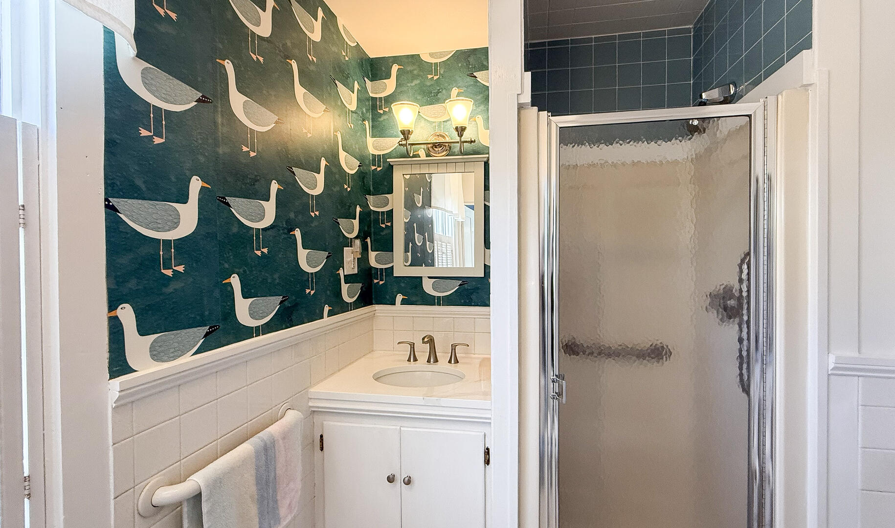 Hall Bath with Shower Stall, First Floor