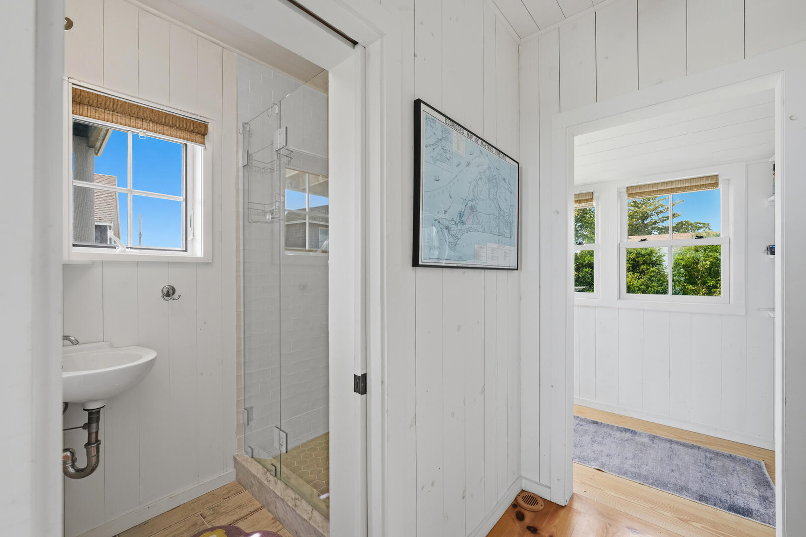Hall Bath with a Shower Stall, First Floor
