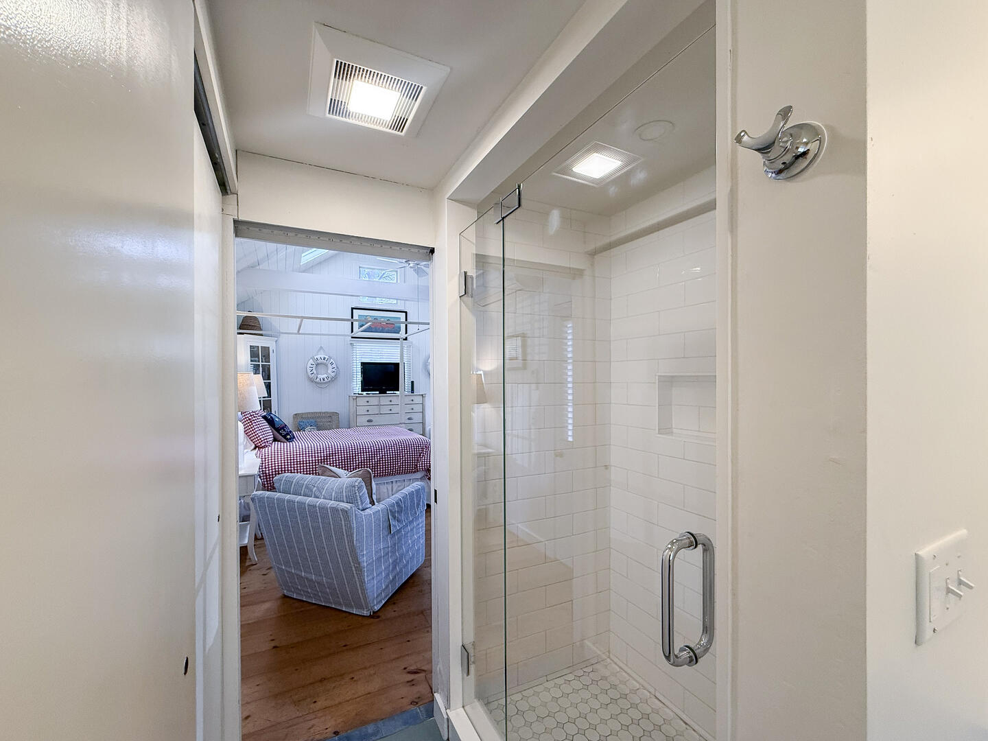 Hall Bath with a Shower Stall, First Floor