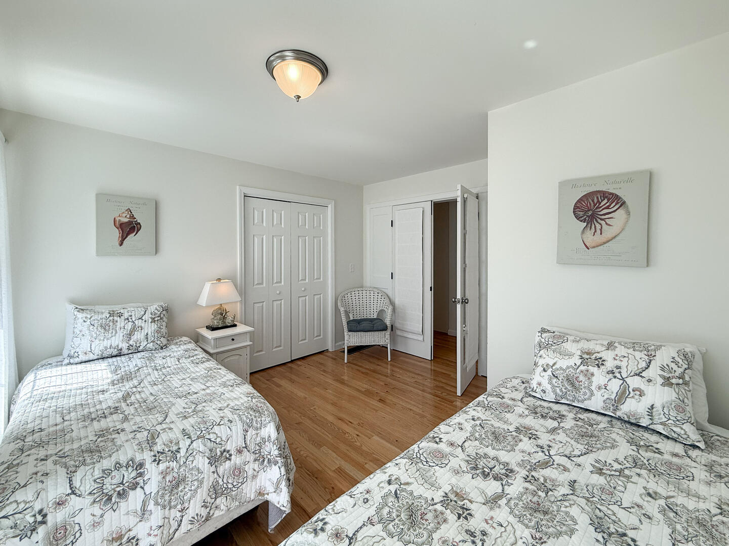 BR4 (2) Twin Beds, First Floor (French doors with shades)