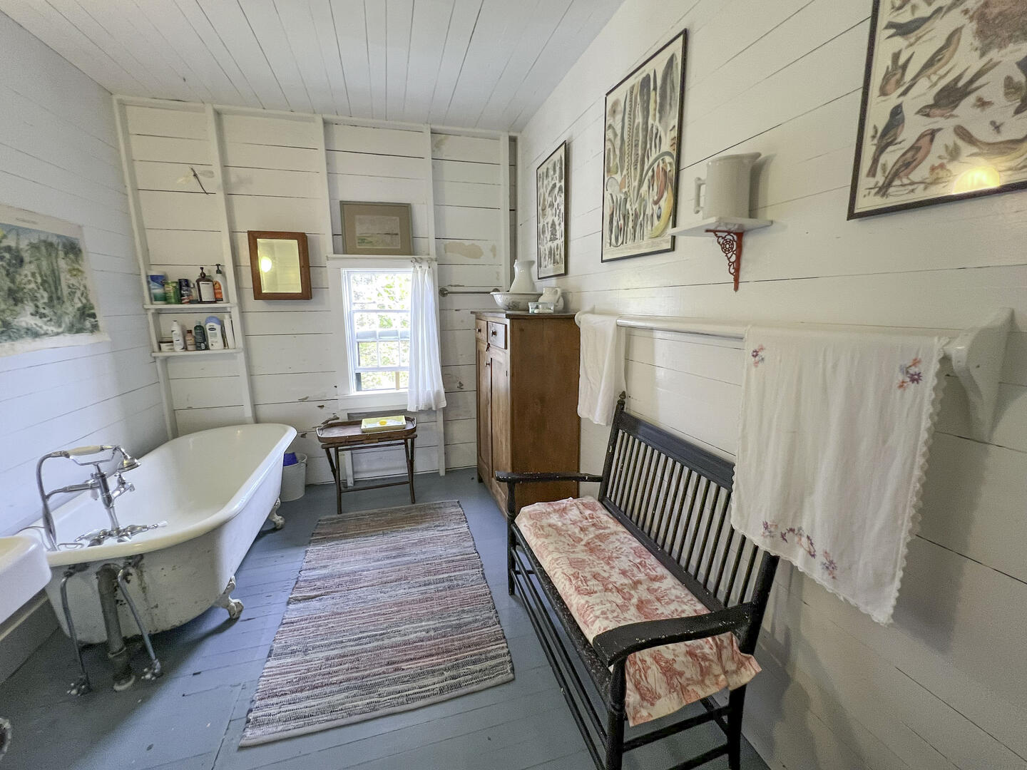 Hall Bath with Claw Foot Tub 