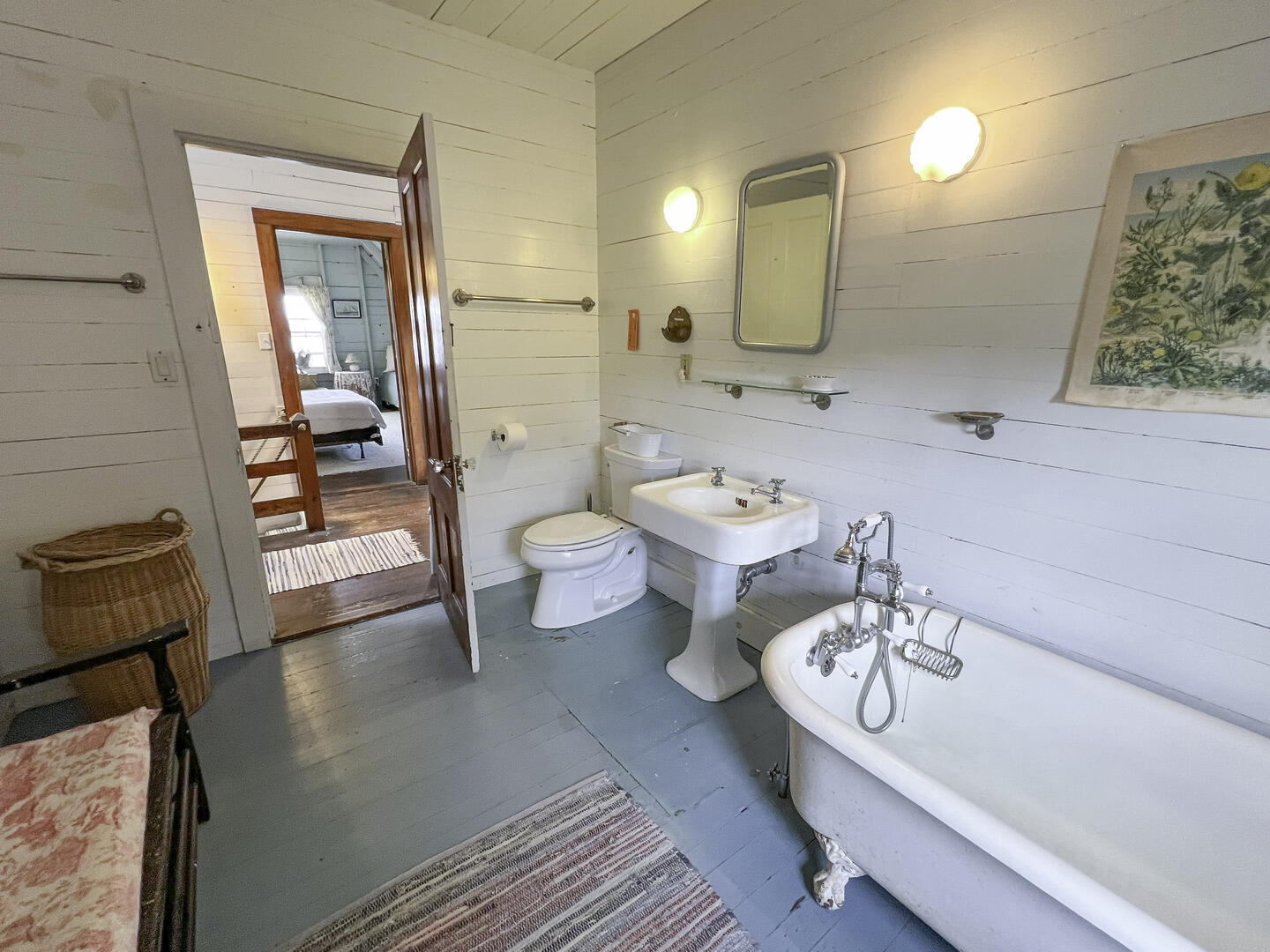 Hall Bath with Claw Foot Tub 
