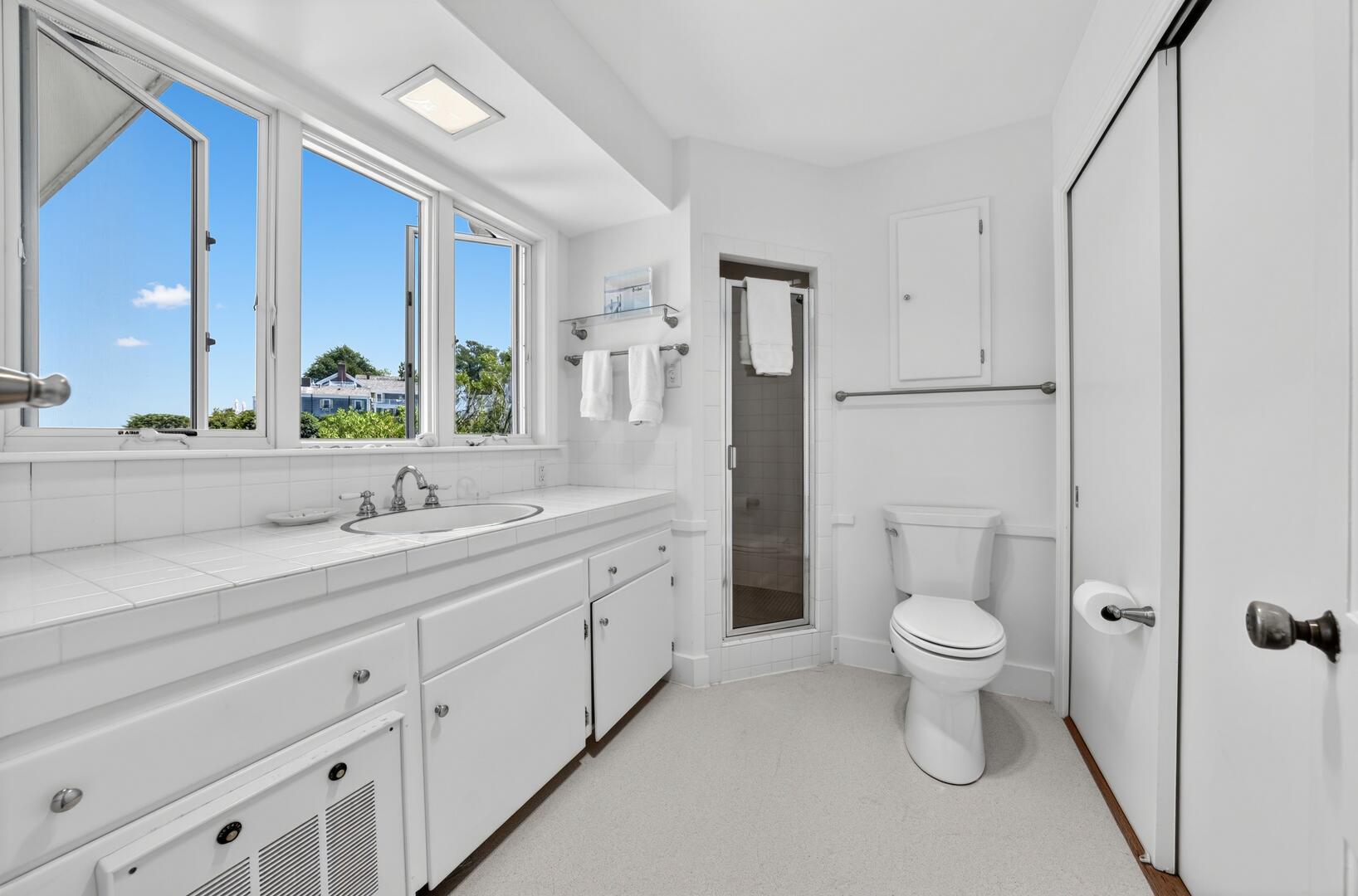BR1 King En Suite with a Shower Stall, Main Level