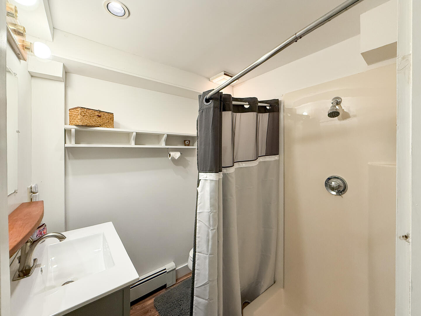 Hall Bath with Shower Stall, Lower Level