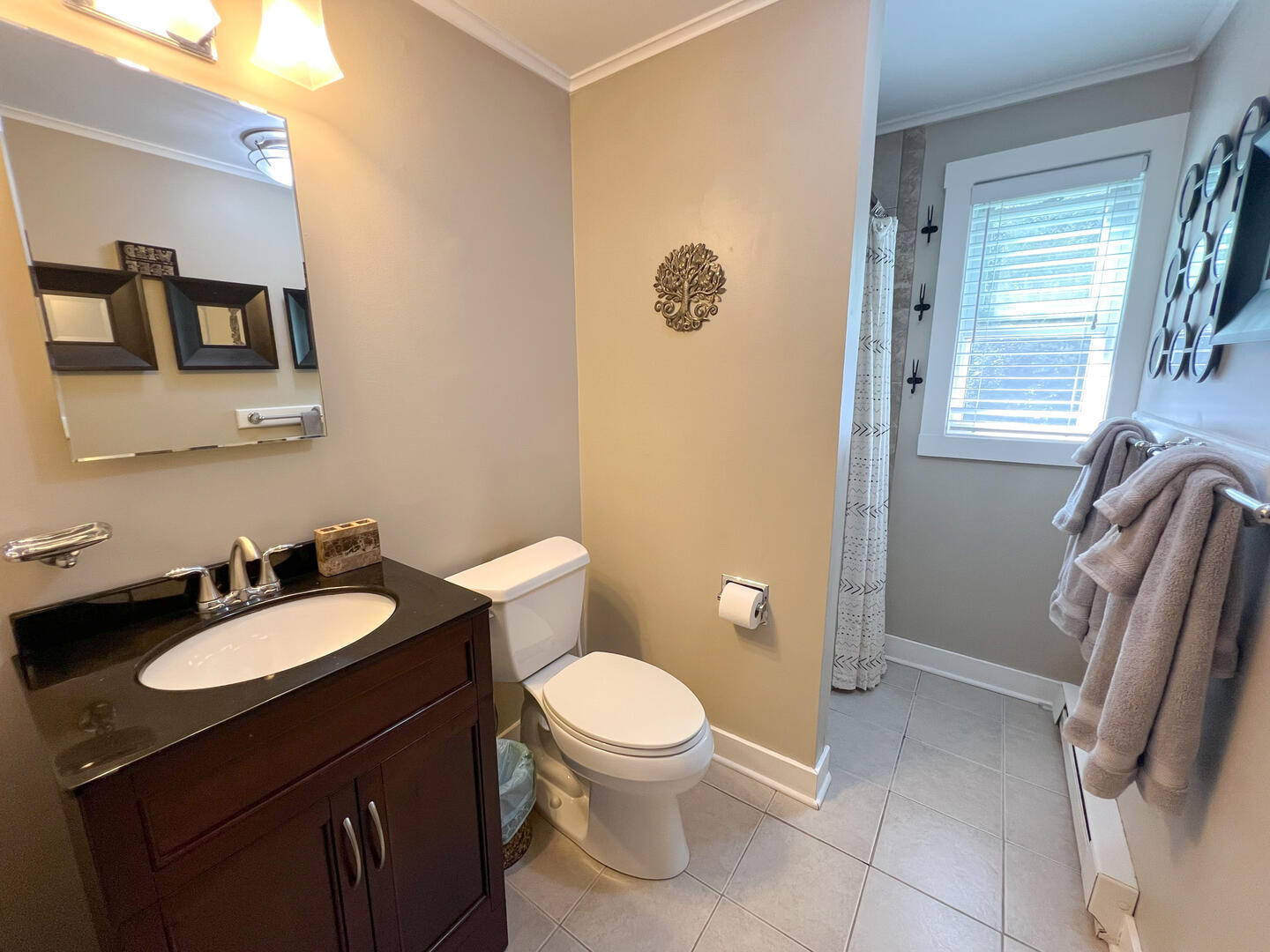 Hall Bath with a Shower Stall, Main Level