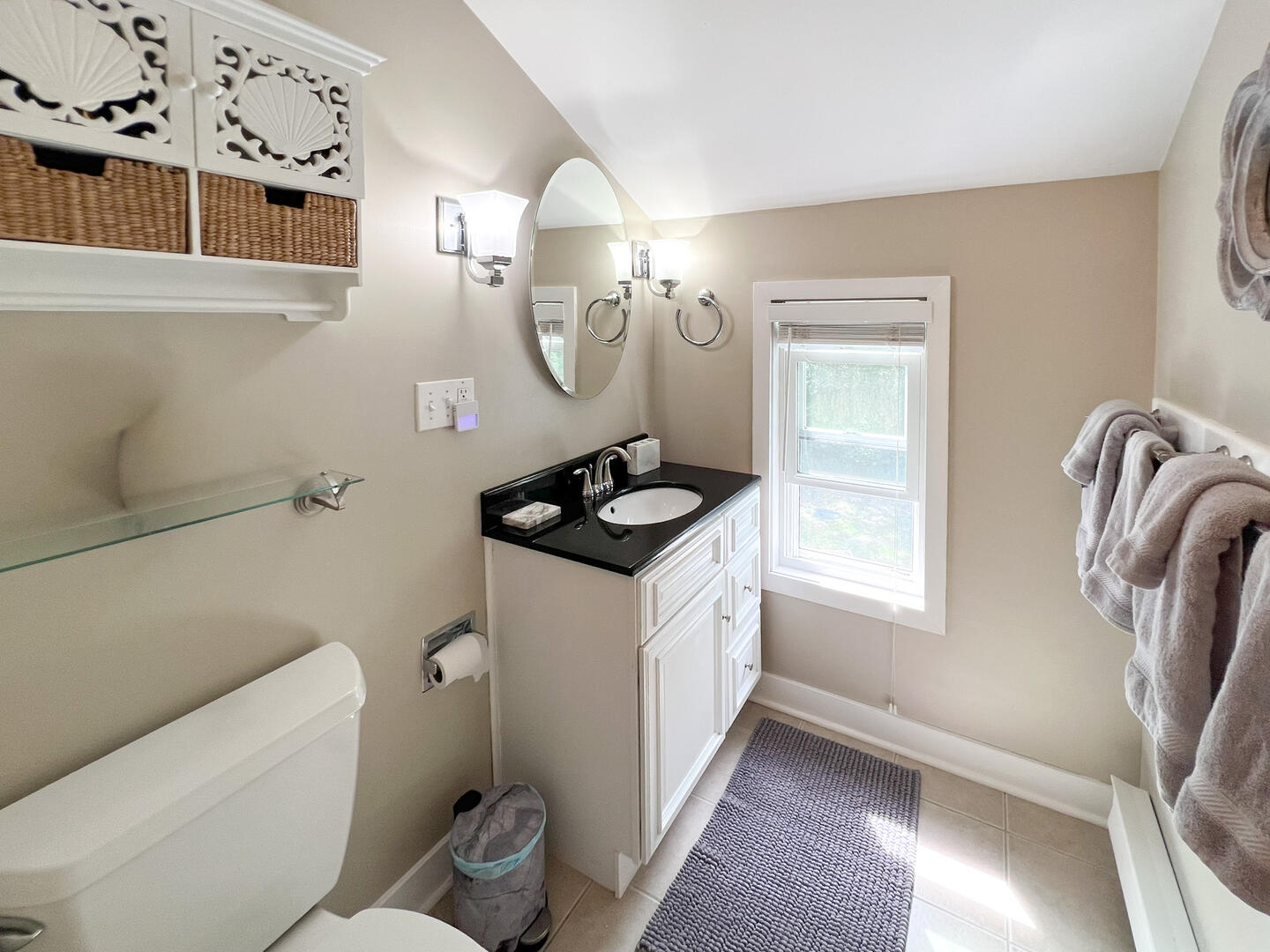 Hall Bath with a Shower Tub Combo, Second Floor