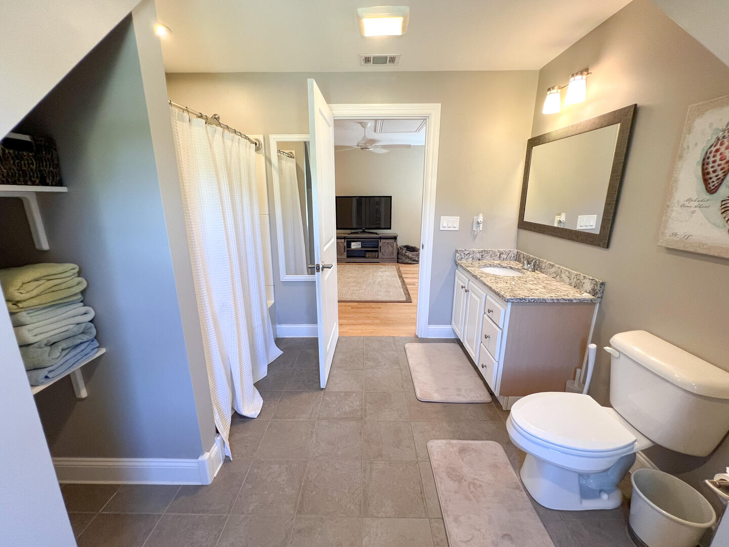 Hall Bath with Tub Shower Combo, Second Floor