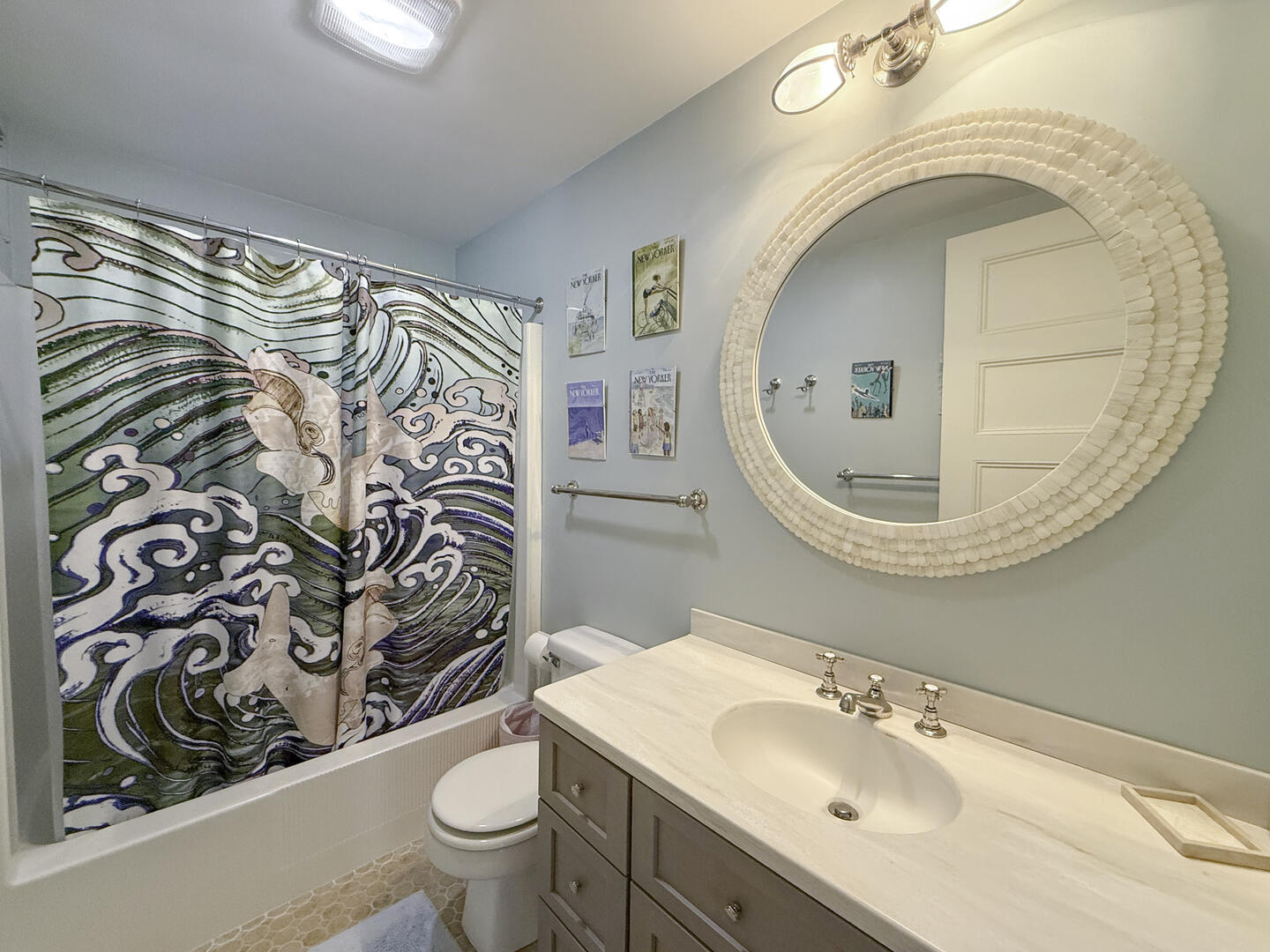 Hall Bath with Shower Tub Combo, First Floor
