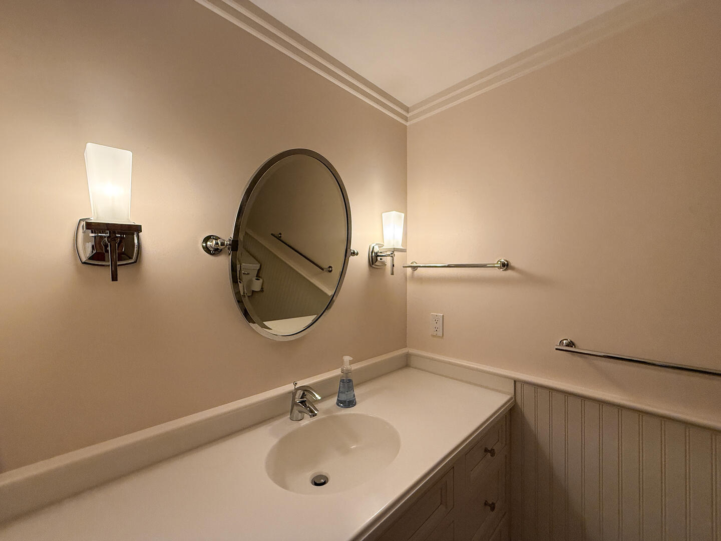 Hall Bath with a Shower Tub Combo, Lower Level