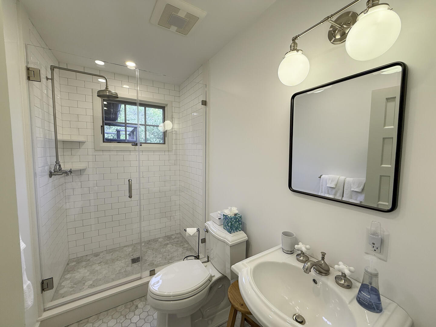 Hall Bath with Shower Stall, First Floor