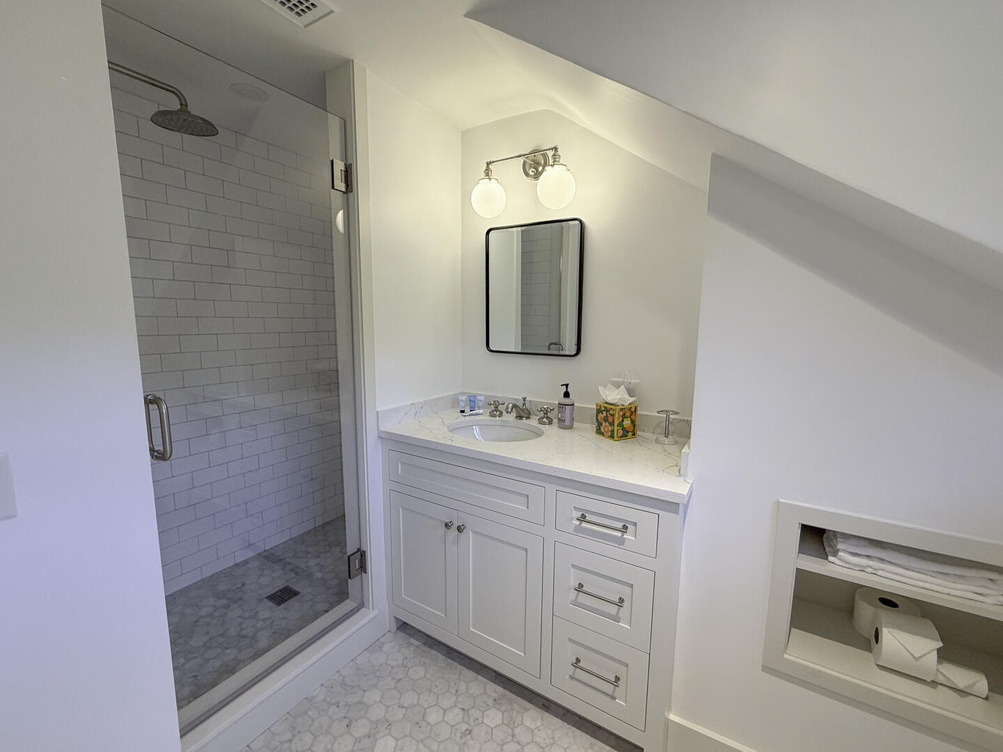 Hall Bath with Shower Stall and Tub, Second Floor