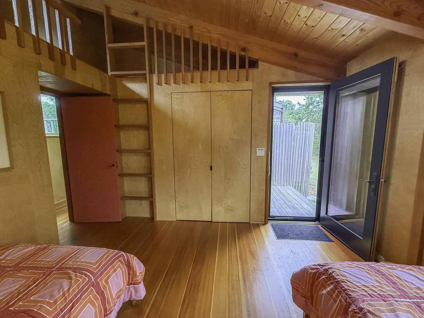 BR5 (2) Twin Beds with Walkout to Shared Outdoor Shower, First Floor