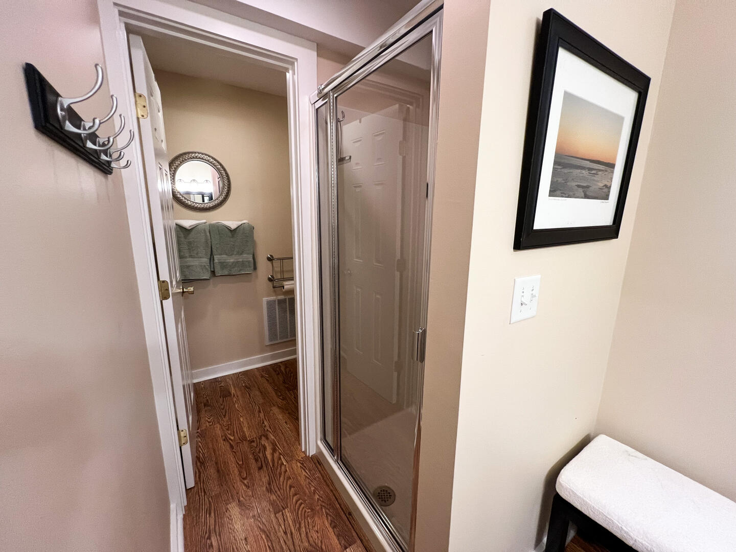 Hall Bath with a Shower Stall, Lower Level