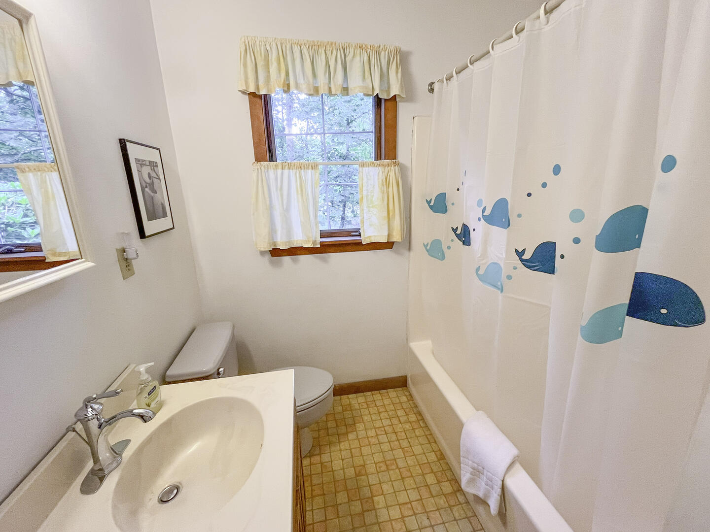 Hall bath with Tub Shower Combo, First Floor