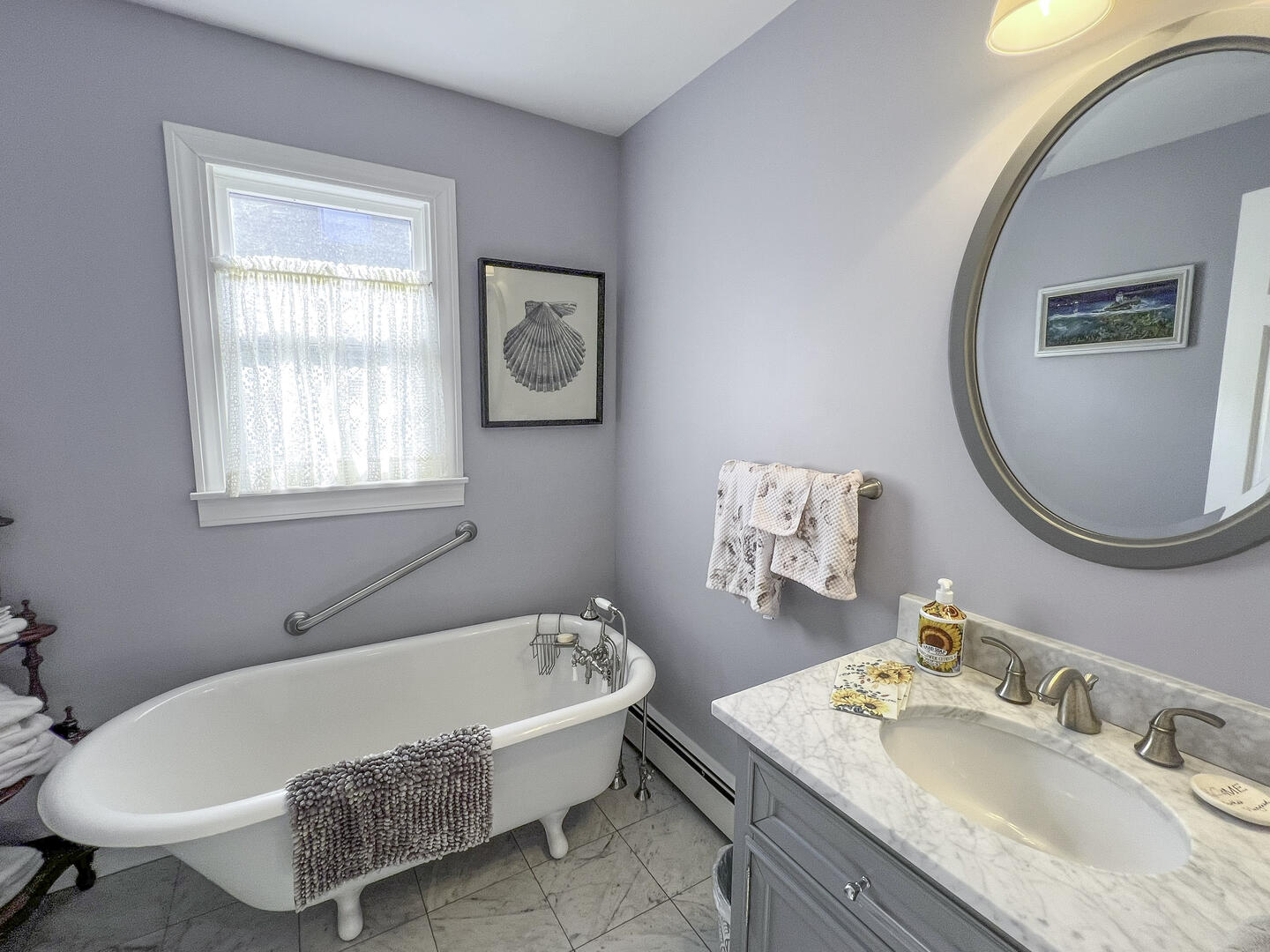 Hall Bath with Claw Foot Tub 