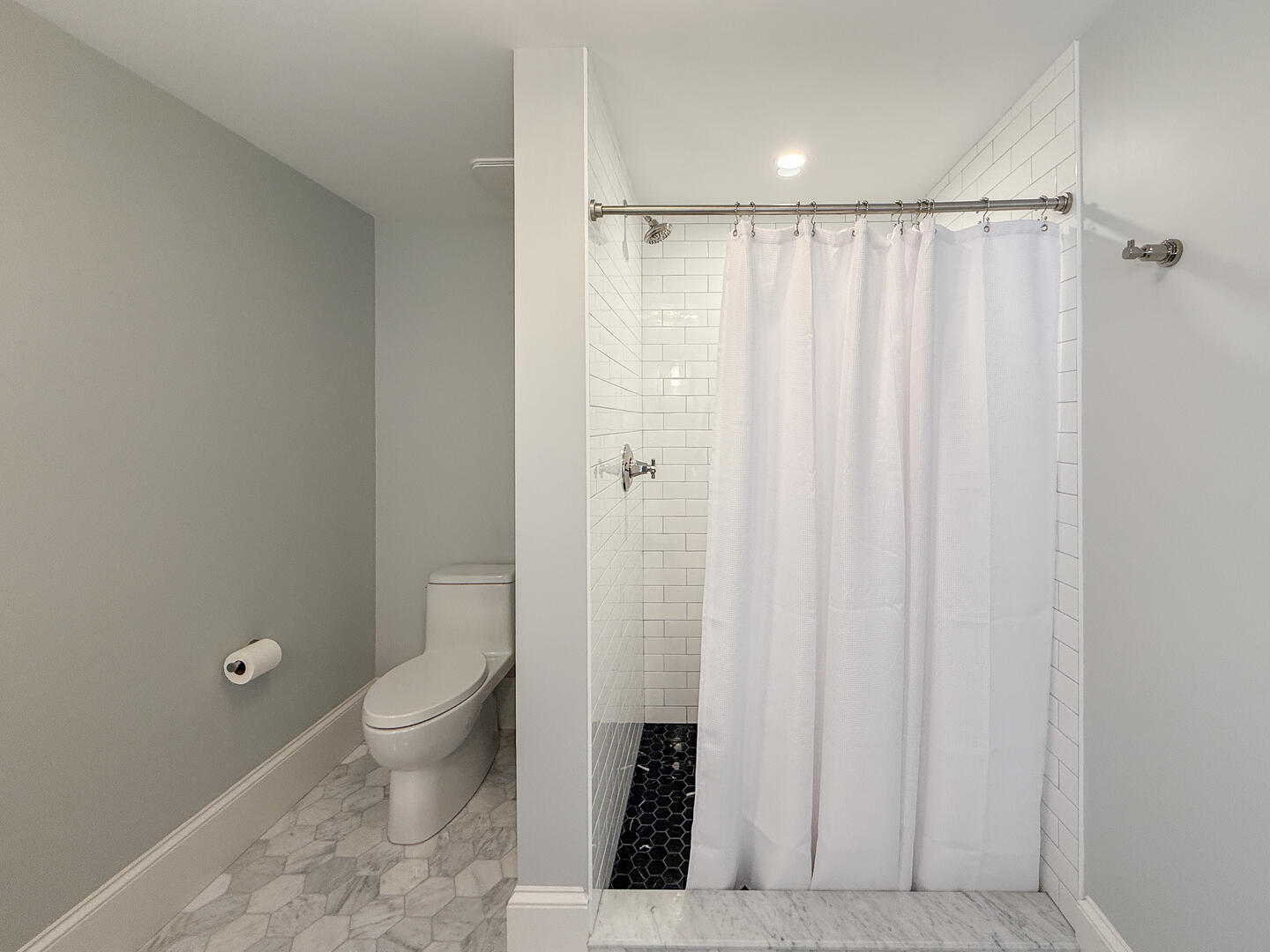 Hall Bath with a Shower Stall, First Floor