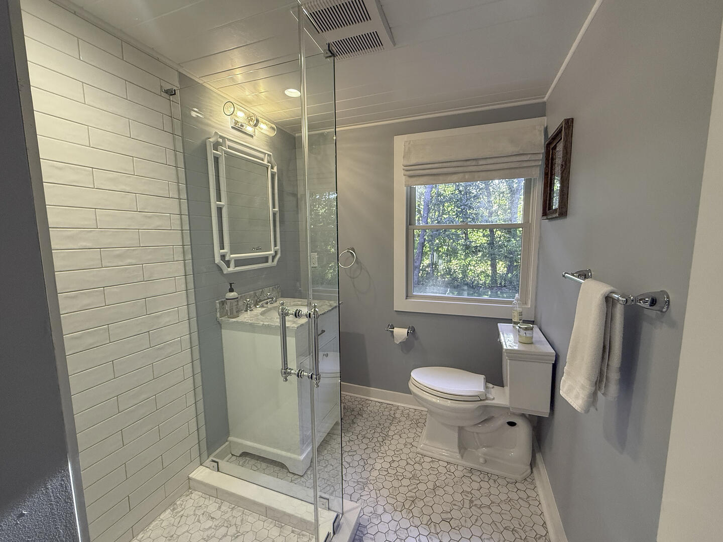 Hall Bath with Shower Stall, First Floor