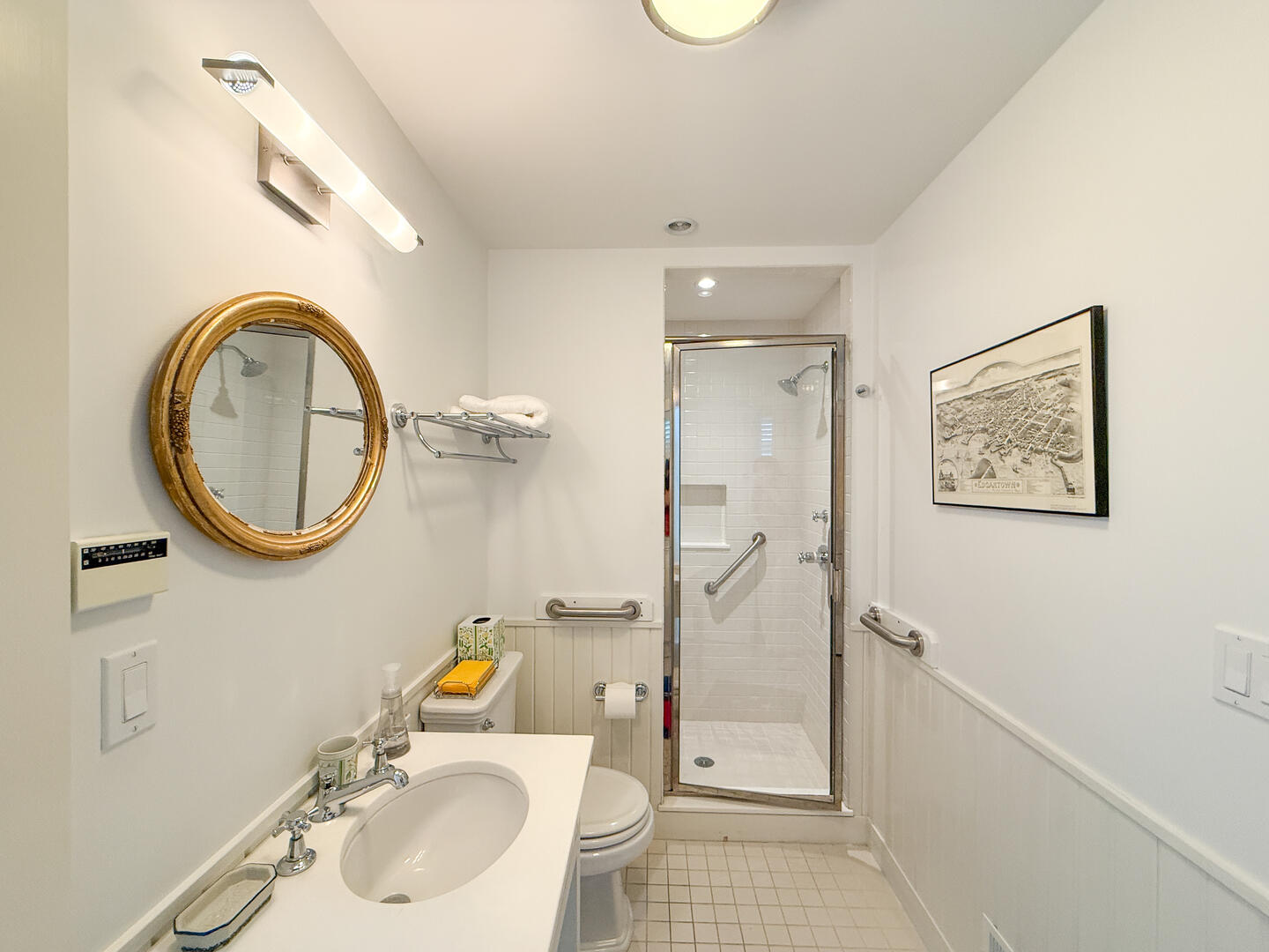 Hall Bath with a Shower Stall, First Floor