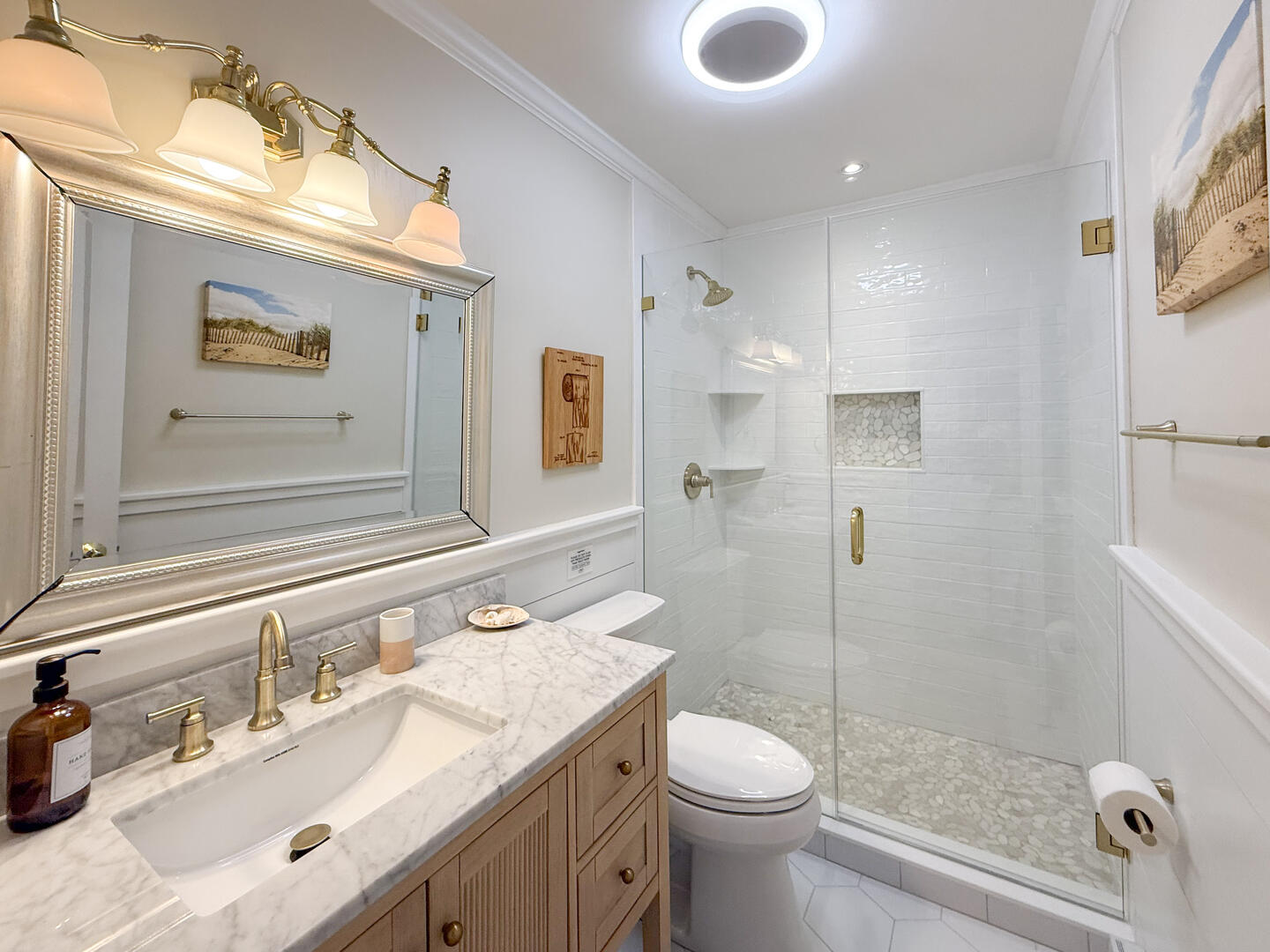 Hall Bath with a Shower Stall, First Floor