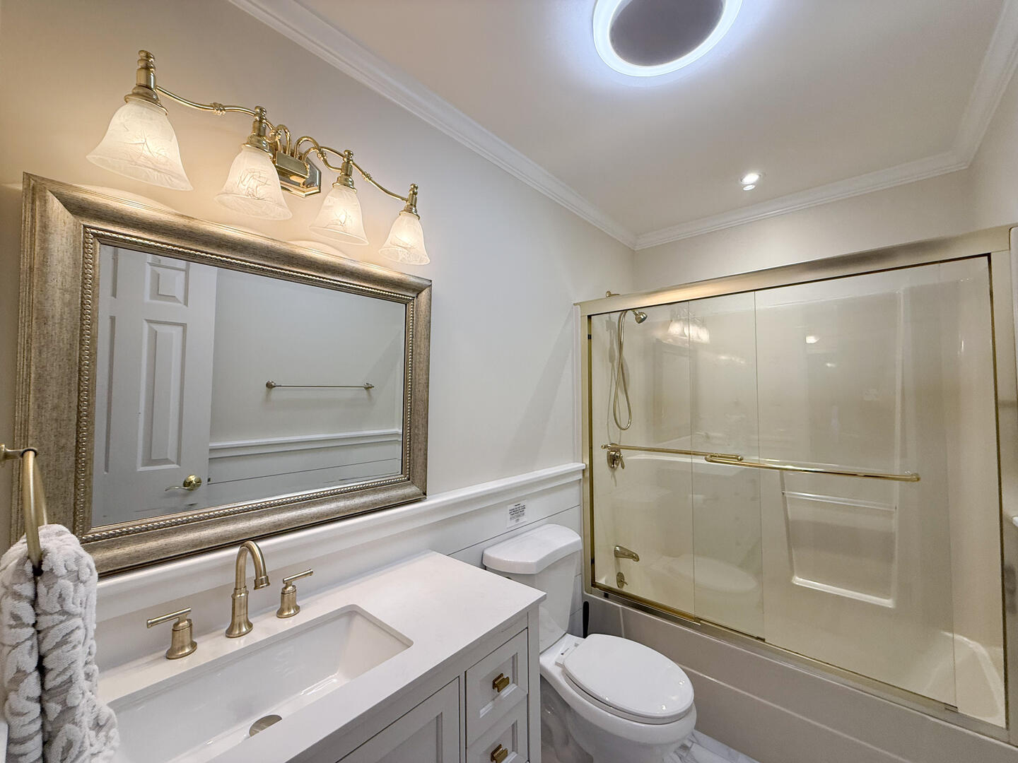 Hall Bath with a Shower Tub Combo, Second Floor