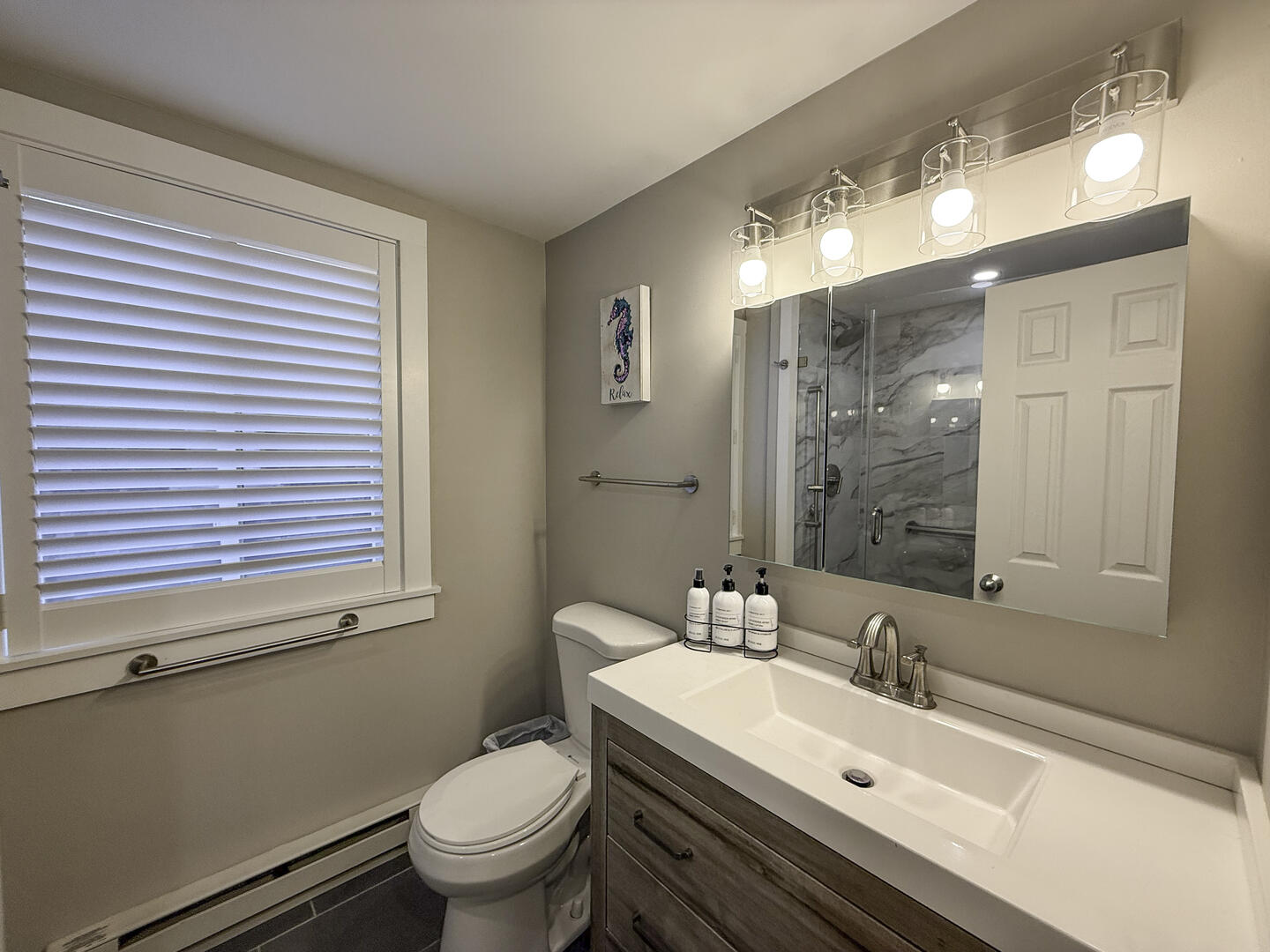 Hall Bath with Shower Stall, Second Floor