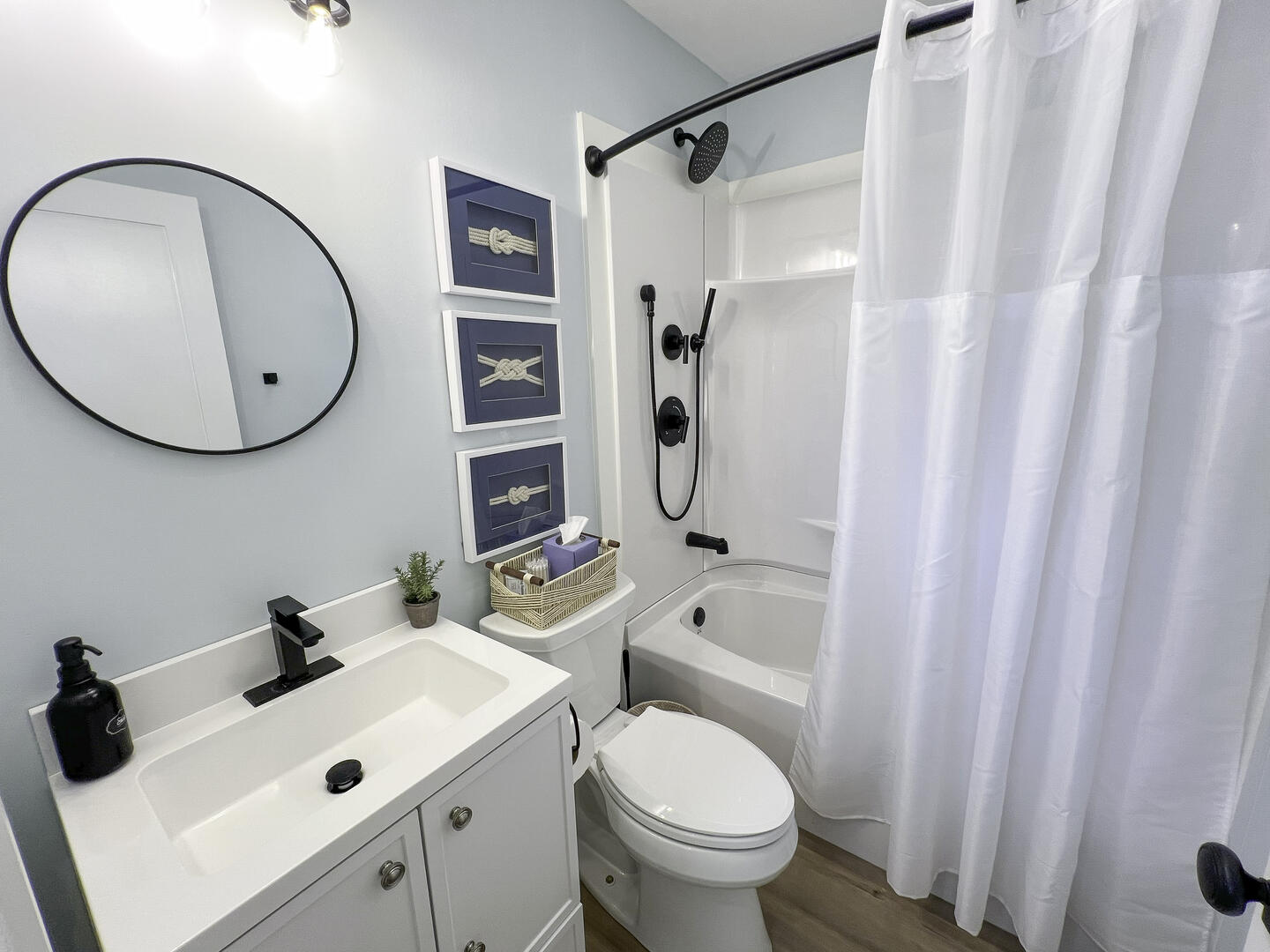 Hall Bath with Tub Shower Combo, Detached Apartment First Floor 