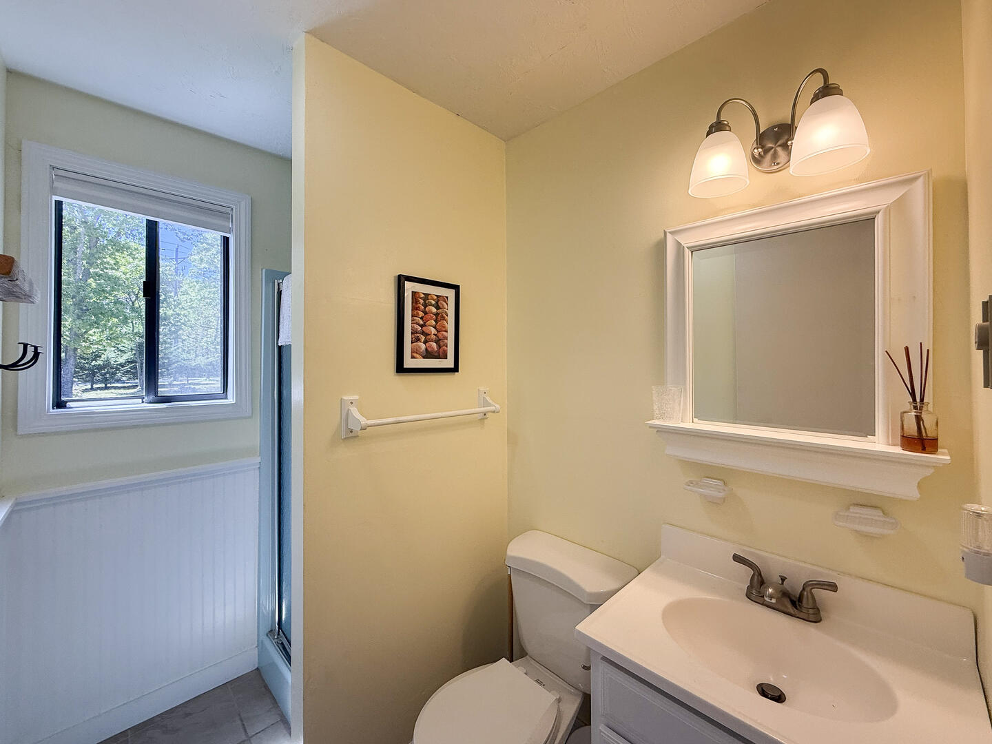 Hall Bath with a Shower Stall, First Floor