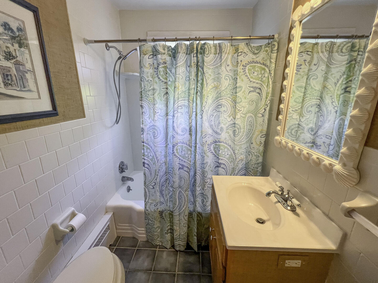 Hall Bath with Tub Shower Combo, First Floor