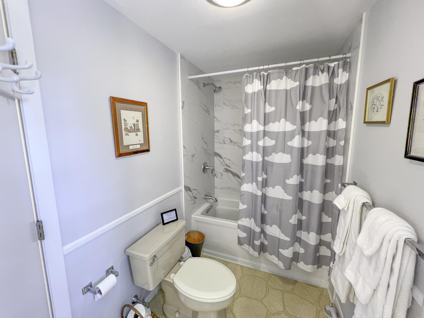 Hall Bath with Tub Shower Combo, Second Floor