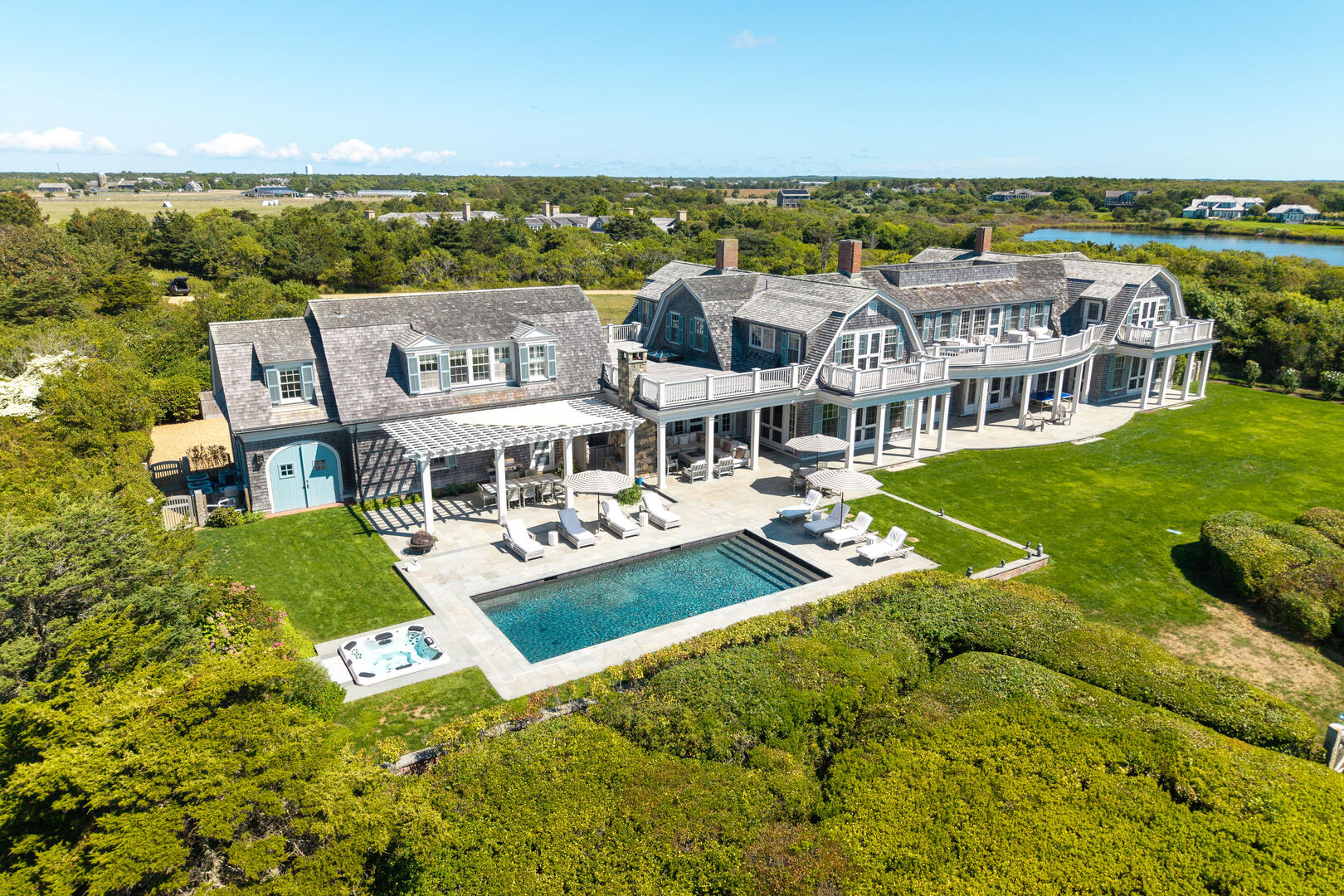 Waterfront Estate with a Pool