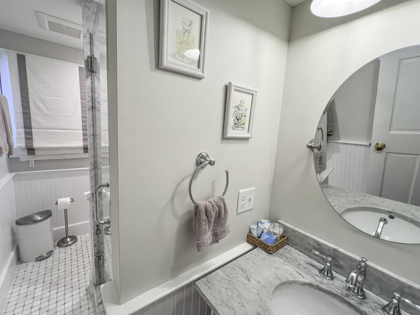 Hall Bath with Shower Stall, First Floor Guest House