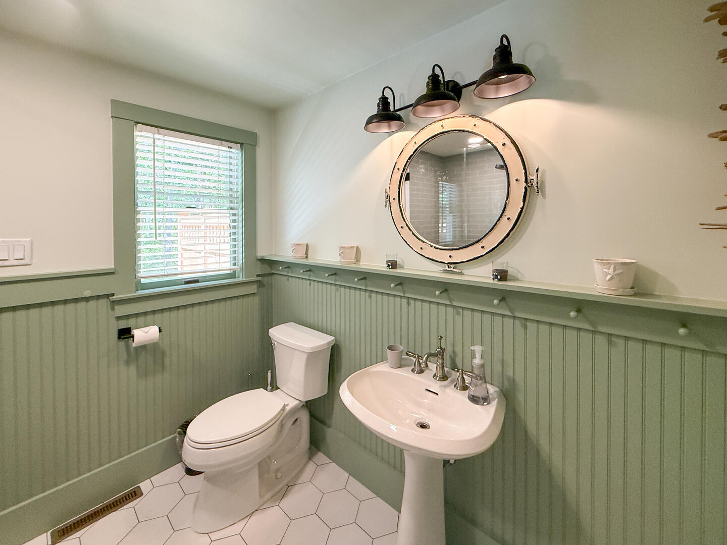 Hall Bath with a Shower Stall, First Floor