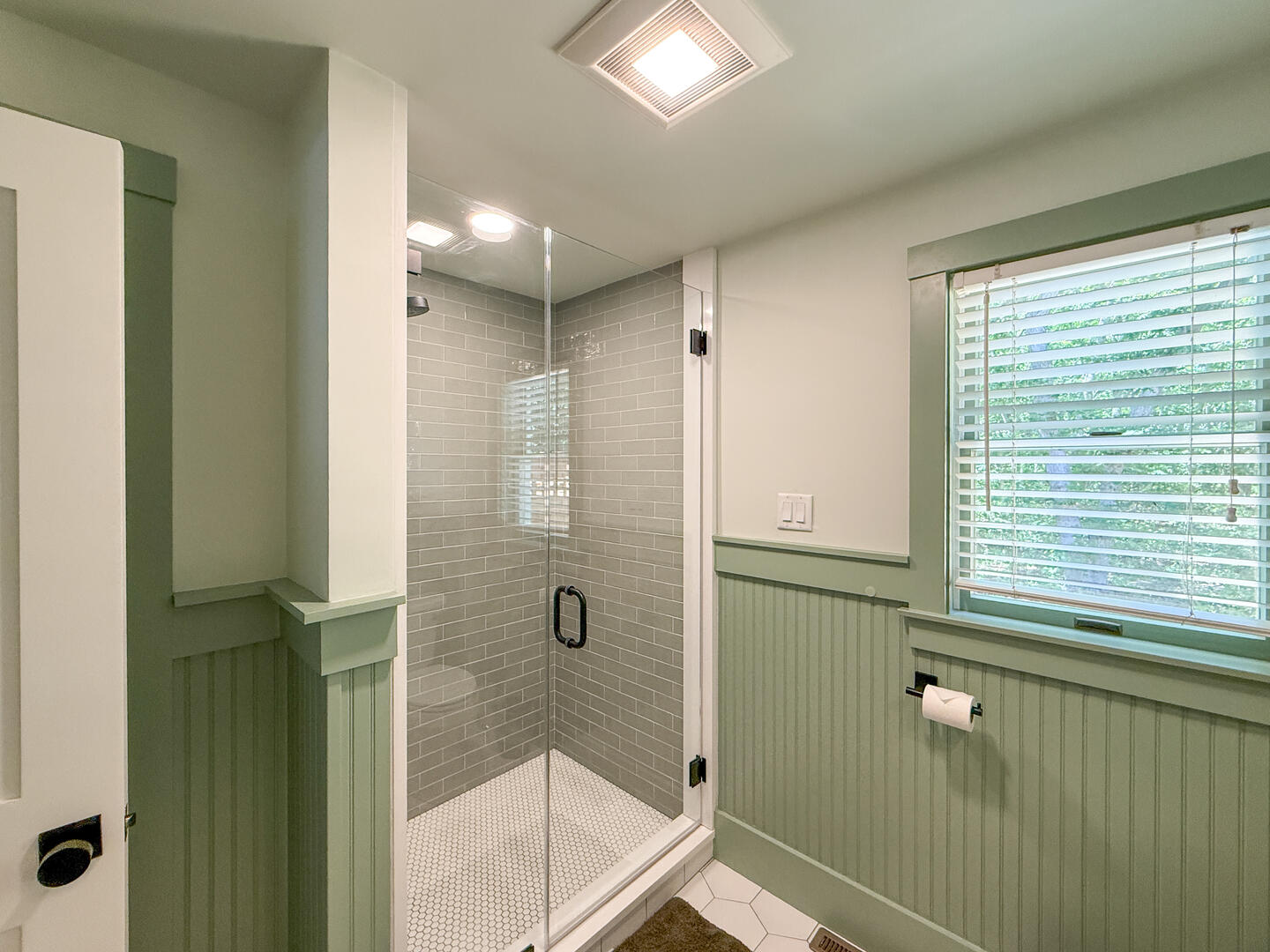 Hall Bath with a Shower Stall, First Floor