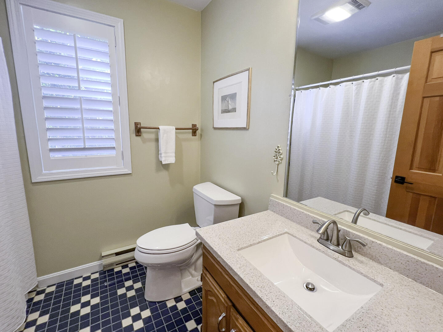 Hall Bath with Tub Shower Combo, First Floor