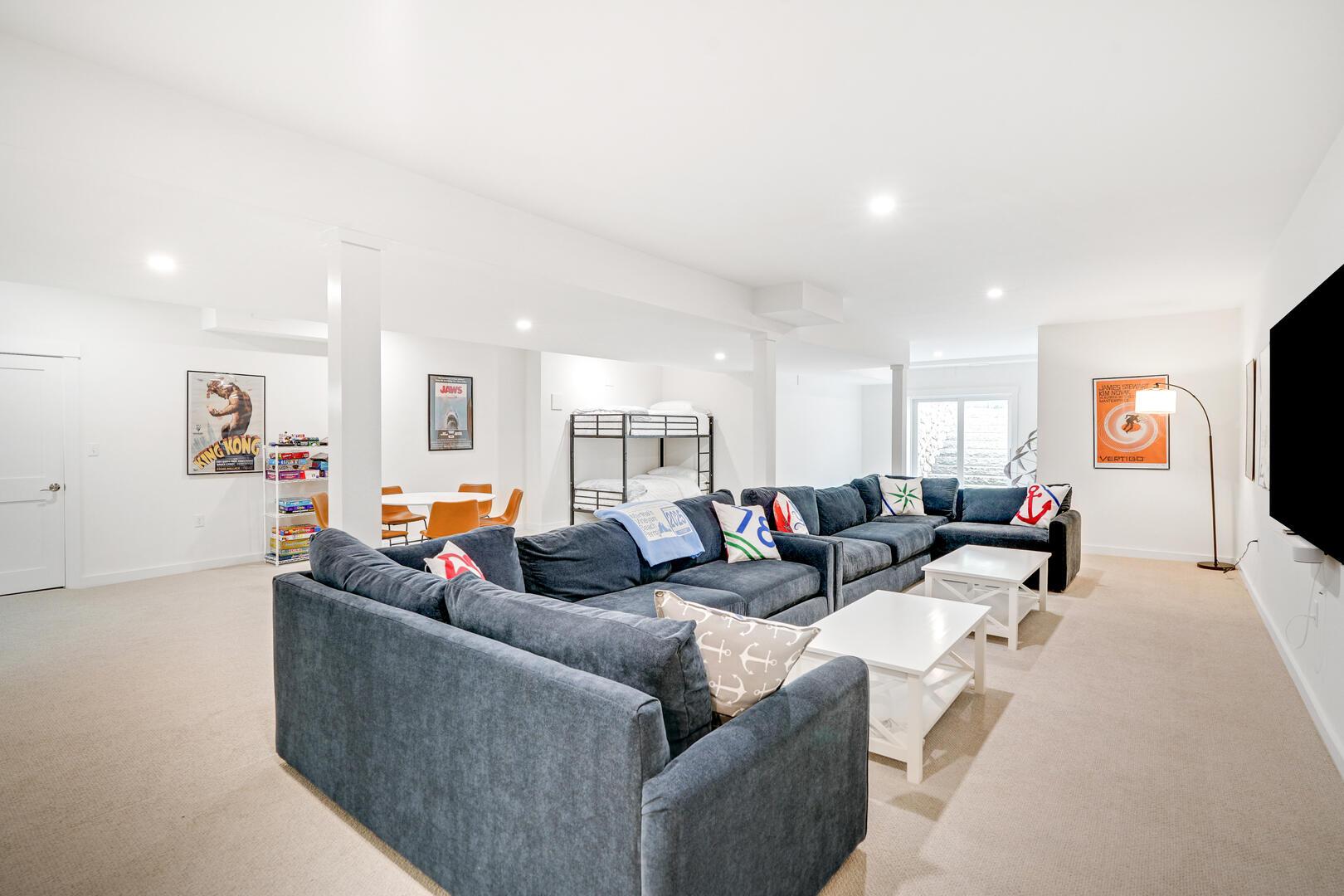 Media Room with Overflow Bunk Bed, Lower Level